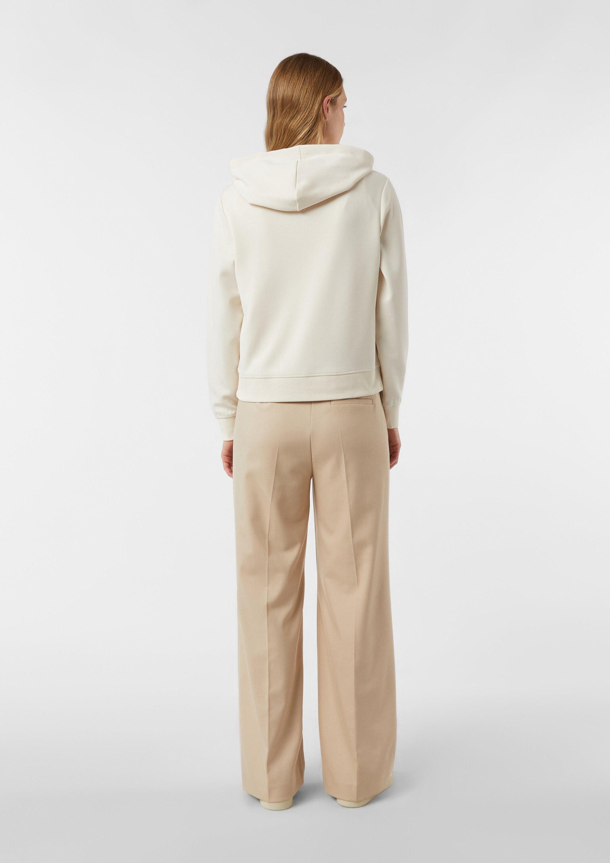 comma Sweatshirt Sweatshirt Sweatshirt mit Kapuze und Schmucksteinchen