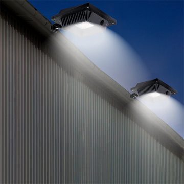 KingLux LED Dachrinnenleuchte 25LEDs Solarlampen Wandleuchten Wegeleuchten, LED fest integriert, Tageslichtweiß