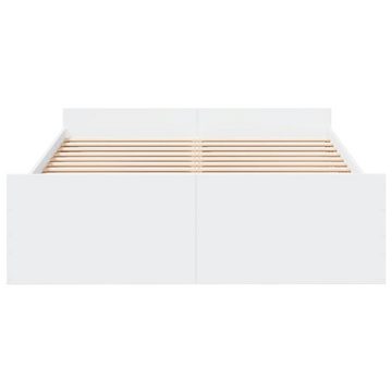 vidaXL Bett Bettgestell mit Schubladen Weiß 120x190 cm Holzwerkstoff