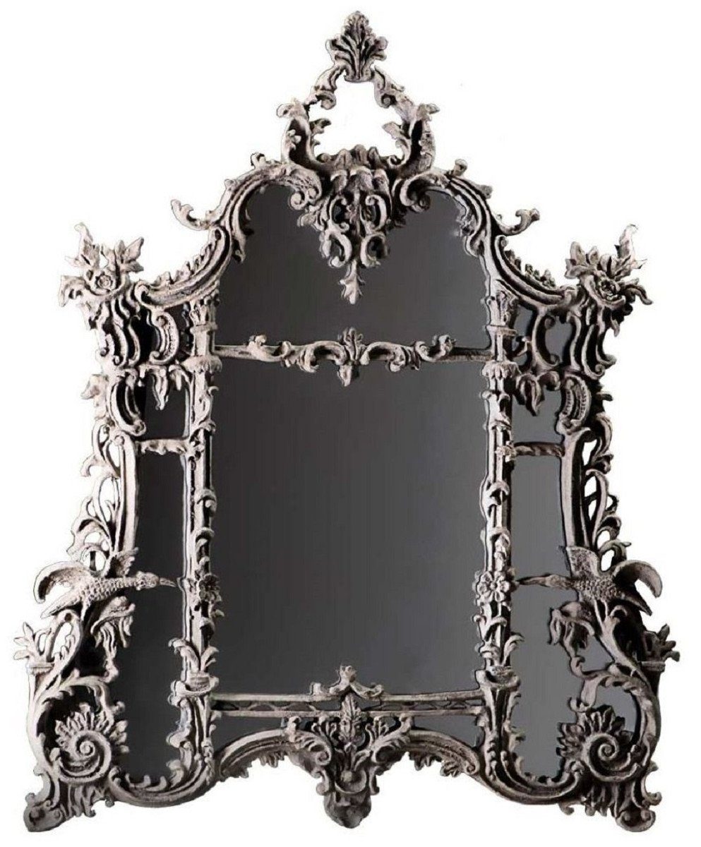 Casa Padrino Barockspiegel Barock Spiegel Grau - Prunkvoller handgefertigter Wandspiegel im Barockstil - Antik Stil Garderoben Spiegel - Wohnzimmer Spiegel - Barock Möbel