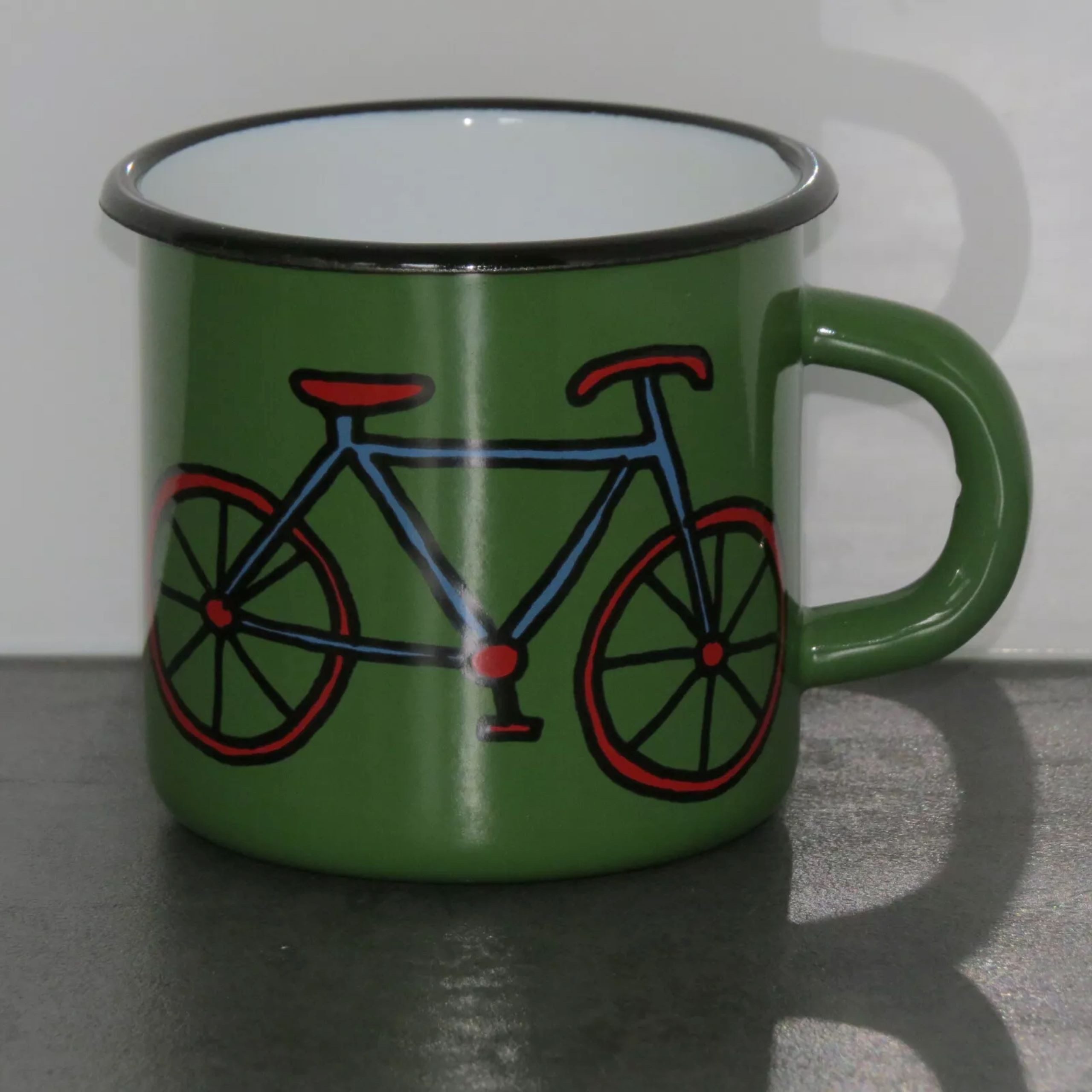 Holzprodukte Becher Email Emaile Emaille Kaffeebecher Teetasse Becher Tasse Kaffee Tee, 350 ml