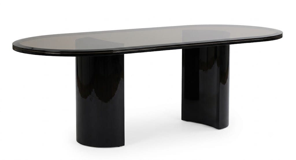 JVmoebel Esstisch Esstisch Modern Schwarz MDF Oval Esstisch Esszimmer Tisch 230 x 110 cm (1-St., 1-tlg)