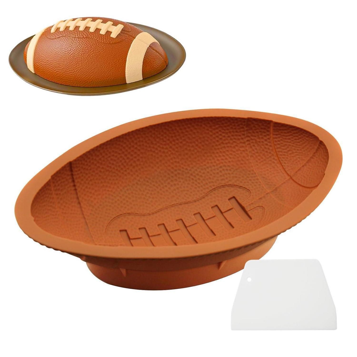 LuxusKollektion Silikonform Rugby-Fußball Kuchenform Silikon mit Schaber