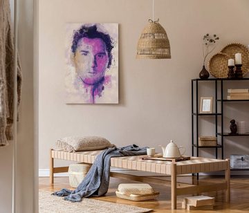 Sinus Art Leinwandbild Lionel Messi Porträt Abstrakt Kunst Fußballstar Fußballer 60x90cm Leinwandbild