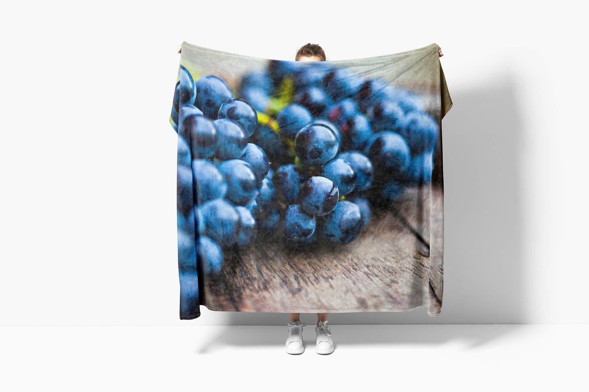 Fotomotiv (1-St), Handtuch Baumwolle-Polyester-Mix Kuscheldecke Handtuch Strandhandtuch Art Früchte, mit Sinus Blaubeeren Handtücher Saunatuch