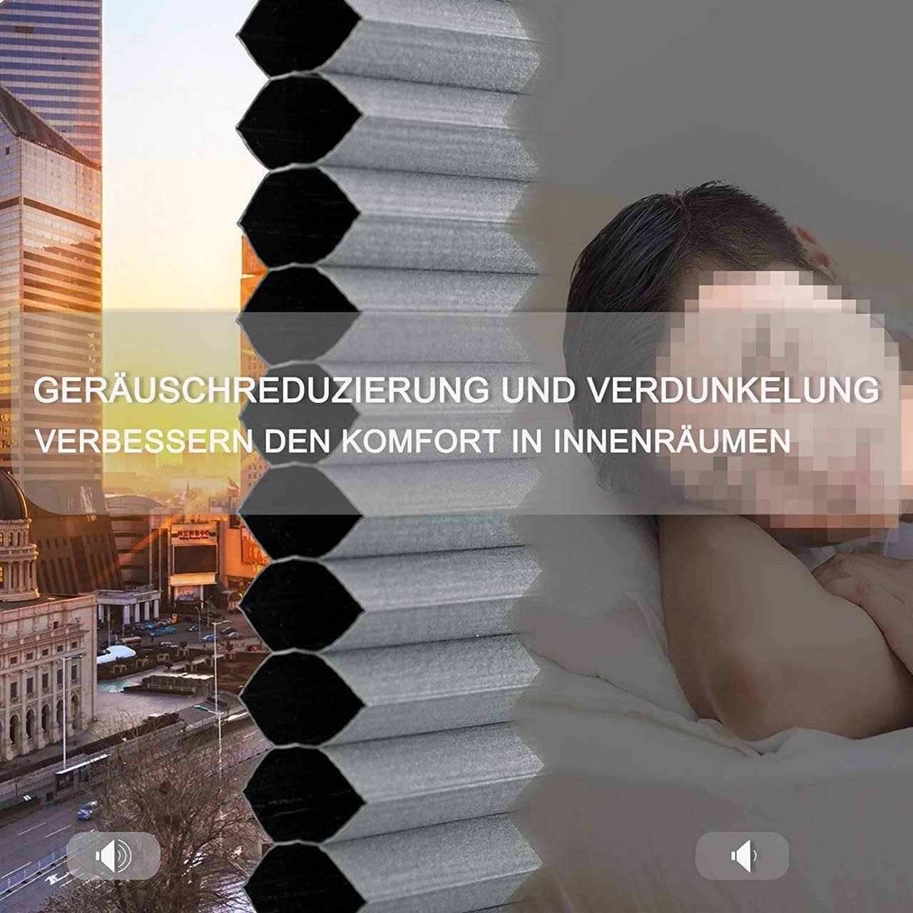 Woltu Plissee, verdunkelnd, Klemmfix, verspannt, Klemmfix, Wabenplissees ohne Bohren