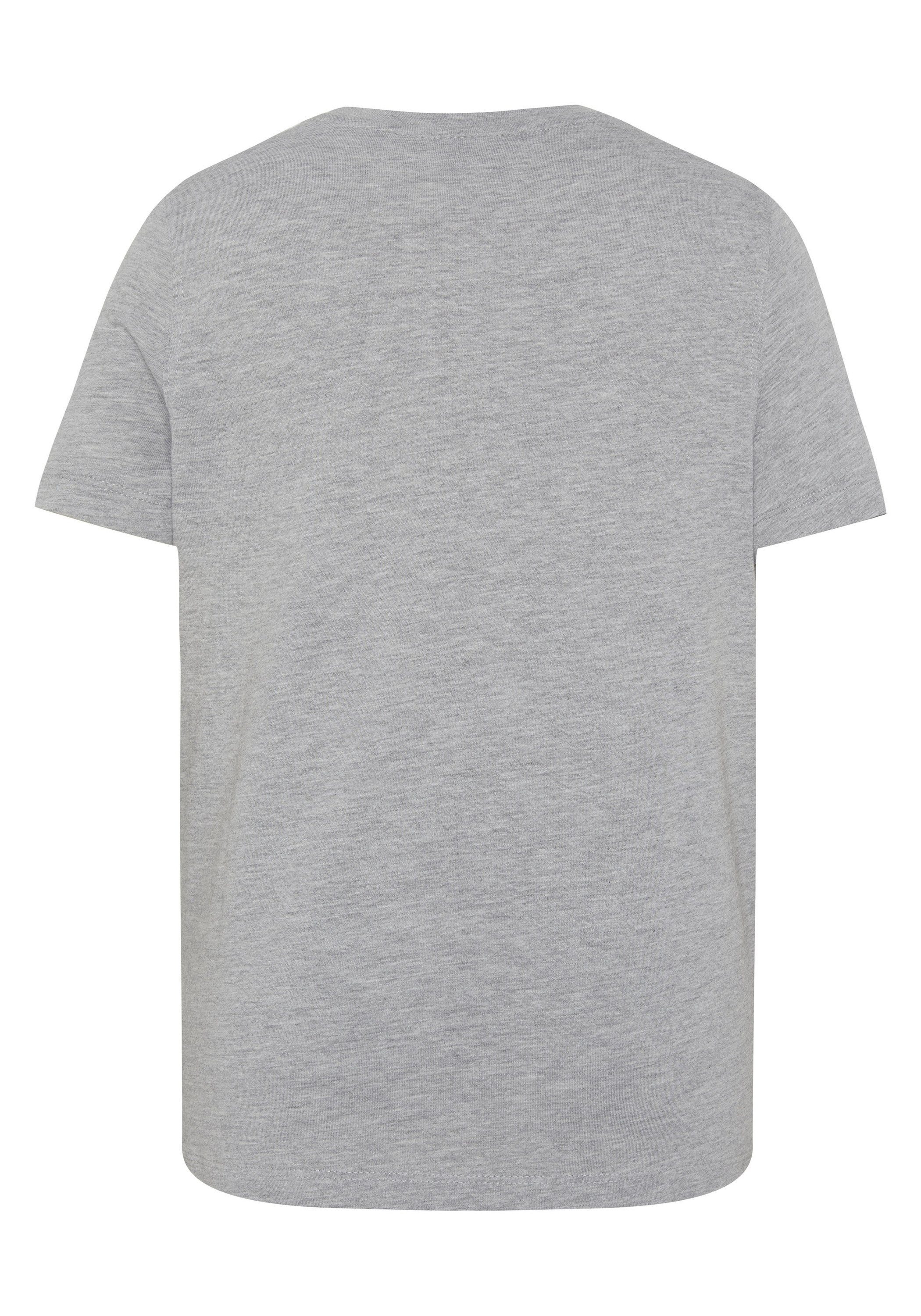 Polo Sylt Print-Shirt aus reiner 17-4402M Melange Gray Baumwolle Neutral