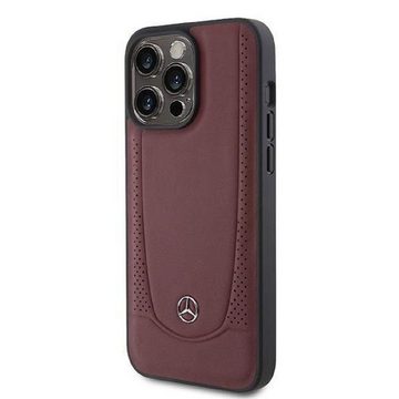 Hurtel Handyhülle Hülle Mercedes iPhone 15 rot/rotes Hardcase Leder, TPU / PC / Öko-Leder / Rot