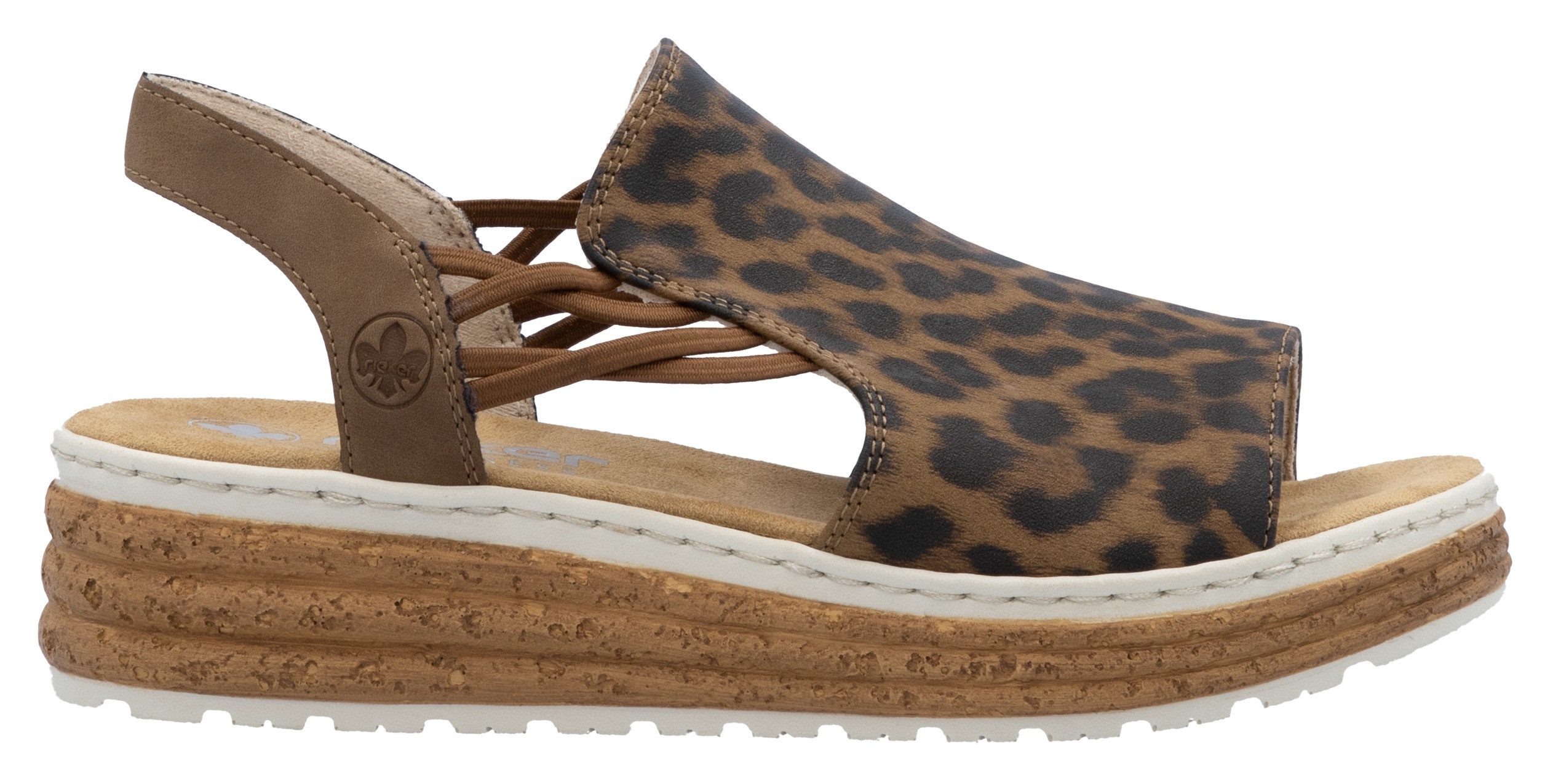 Rieker Keilsandalette Sommerschuh, Sandale, Urlaubschuh mit seitlichen Gummizügen