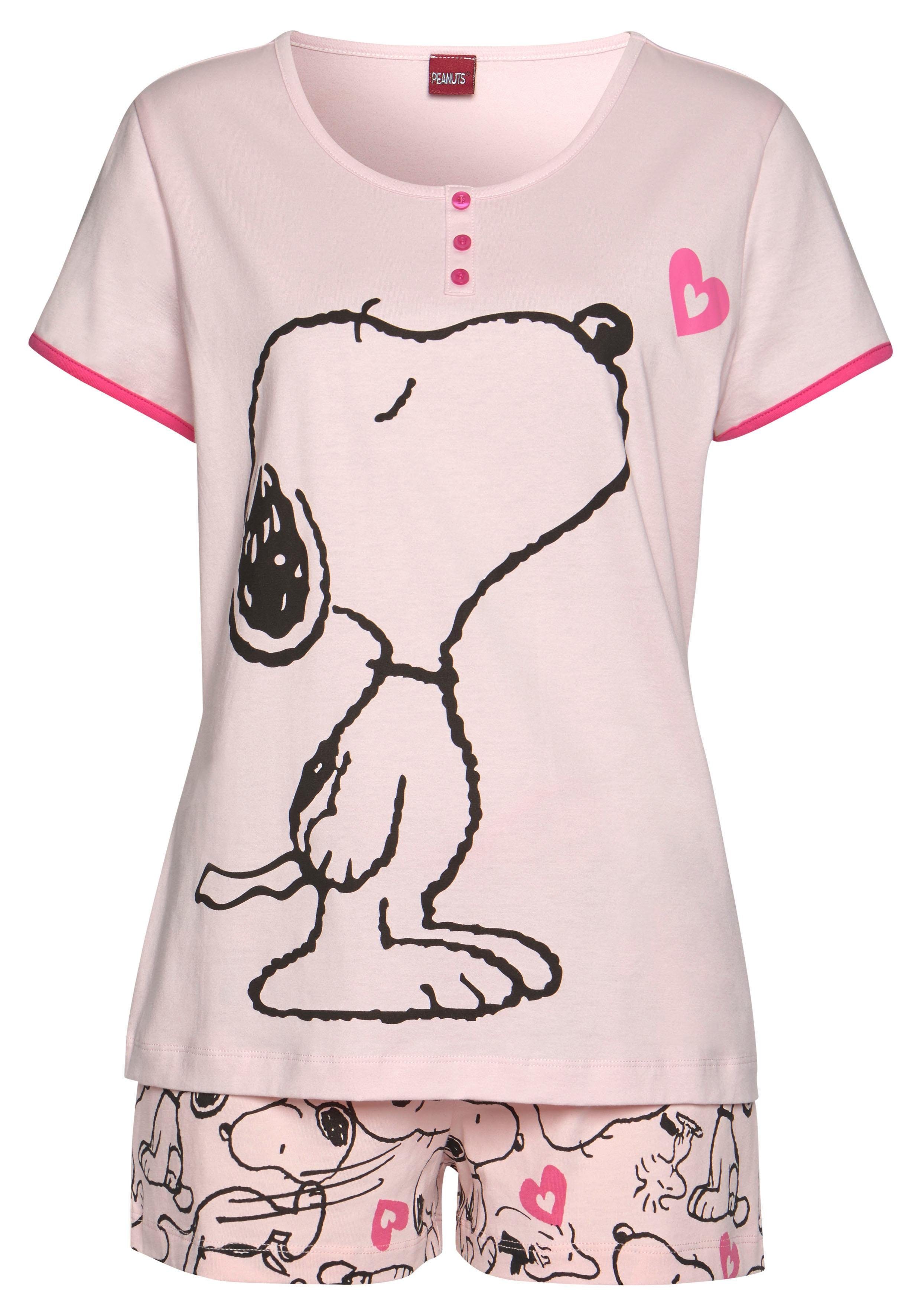 PEANUTS Shorty (2 tlg., 1 Snoopy-Herz-Print mit Stück)