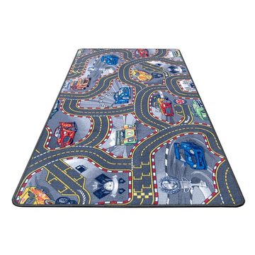 Kinderteppich Straßen Spielteppich grau/bunt, HANSE Home, rund, Höhe: 6.5 mm