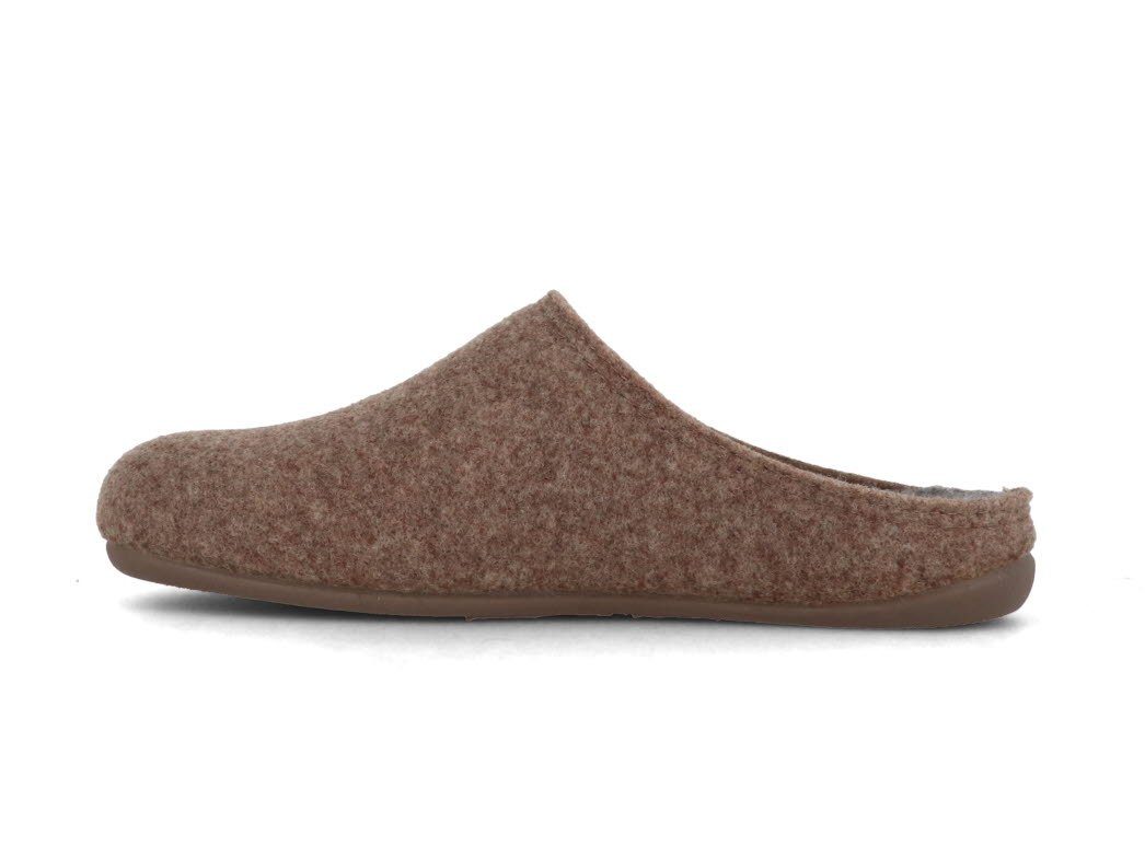 thies Damen Filzpantoffeln für Einlagen, beige-ceniza, wechselfußbett, vegan Hausschuh vegan