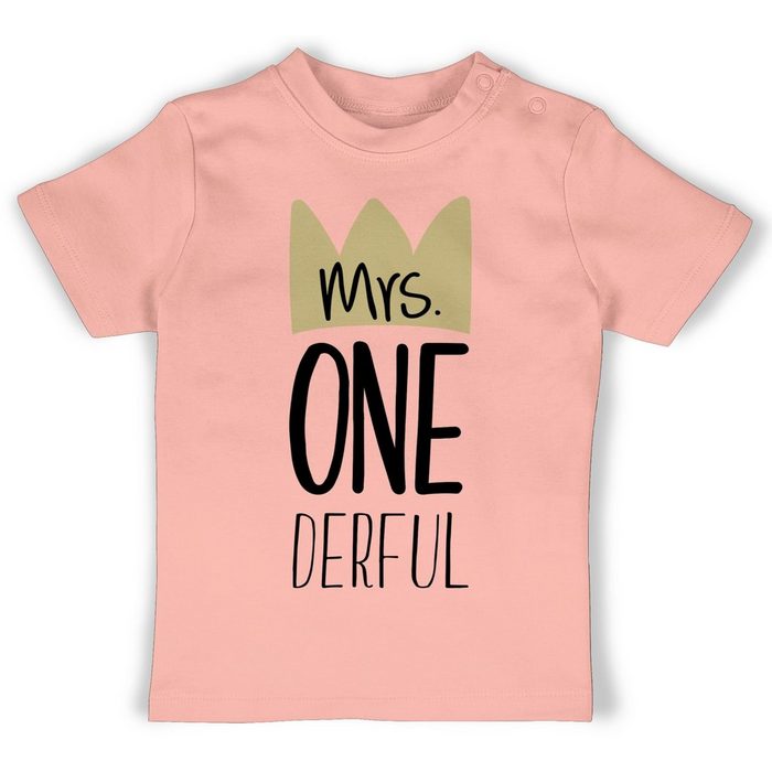 Shirtracer T-Shirt Mrs One Derful - 1. Geburtstag - Baby T-Shirt kurzarm ich bin eins shirt - tshirt erster geburtstag - one baby