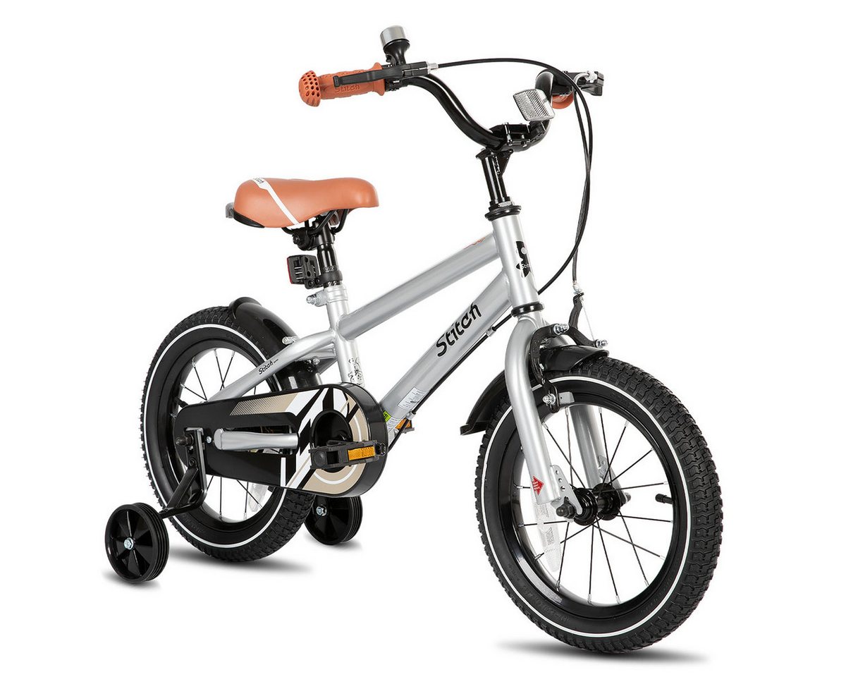 JOYSTAR Kinderfahrrad Totem 12/14/16/18/20 Zoll Kinderfahrrad für 3-13 jährige Jungen, mit Stützräder, Kotflügel, Front and rear dual brakes, Reflektorplatte