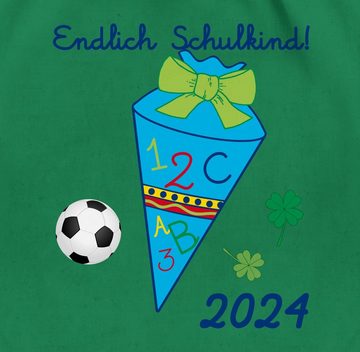Shirtracer Turnbeutel Endlich Schulkind 2024 Fußball, Schulanfang & Einschulung Geschenk Turnbeutel
