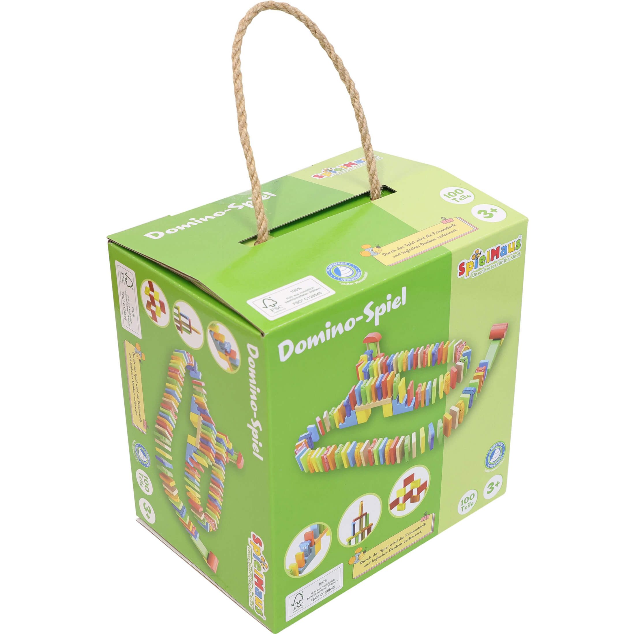 Vedes Spiel SpielMaus Domino-Spiel aus Holz, farbenfrohes Spielset ab 3 Jahren, Familienspiel, Kinderspiel