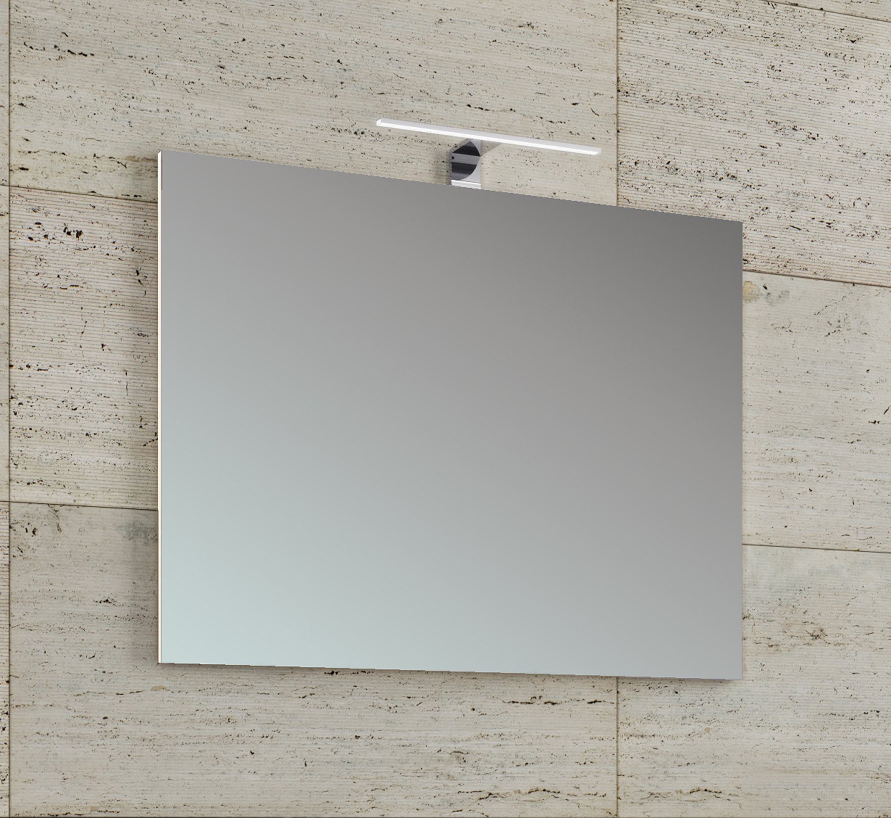 VCM Badspiegel Badezimmer Badinos H. 40 x B. 60 x T. 2 cm, Badspiegel rahmenlos, schlankes Design