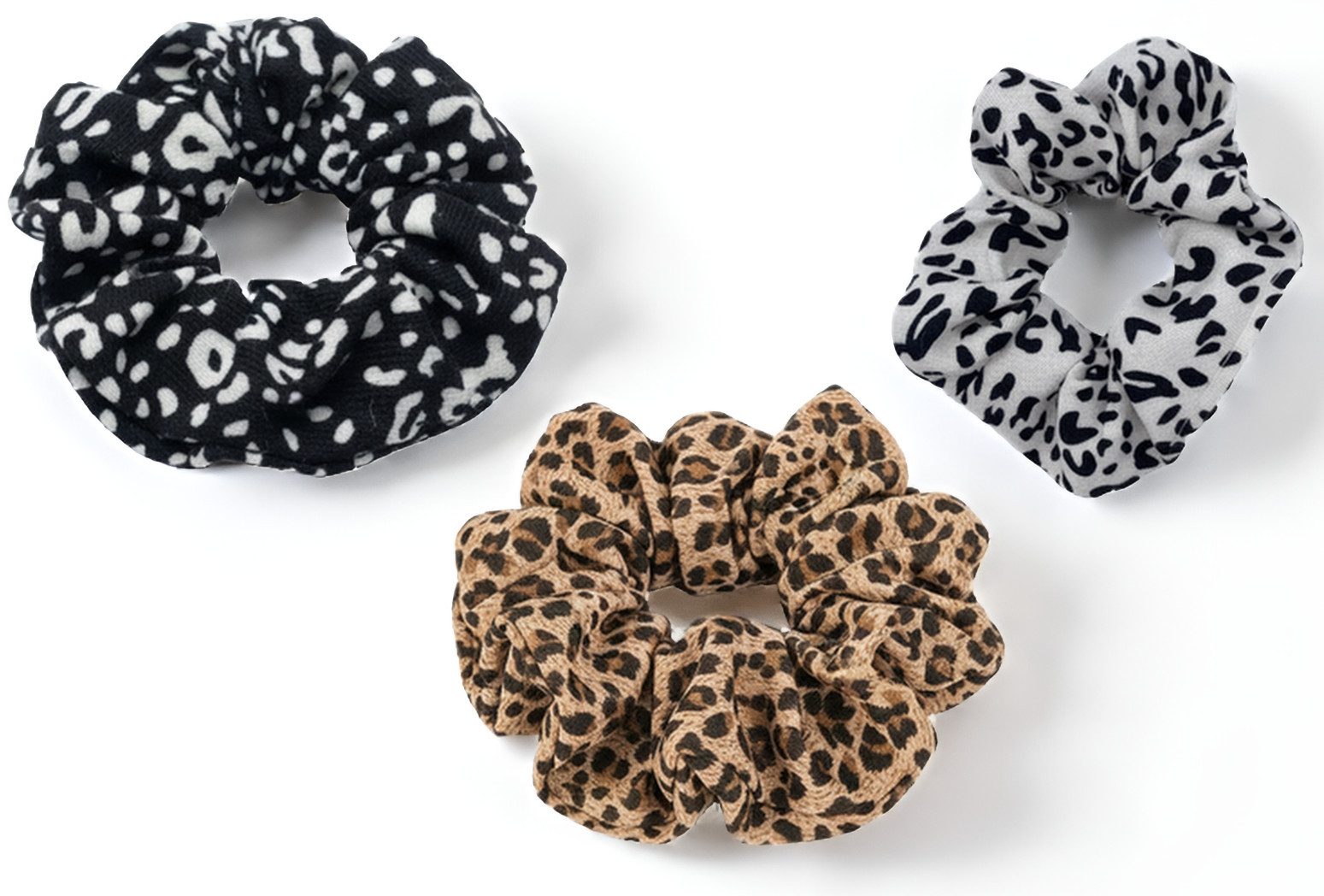 LK Trend & Style Haargummi Leoparden-Zopfgummi, Scrunchie, Armband, Set, 3-tlg., Set-Preis, Das 3er Set bietet dir gleich mehrere Möglichkeiten
