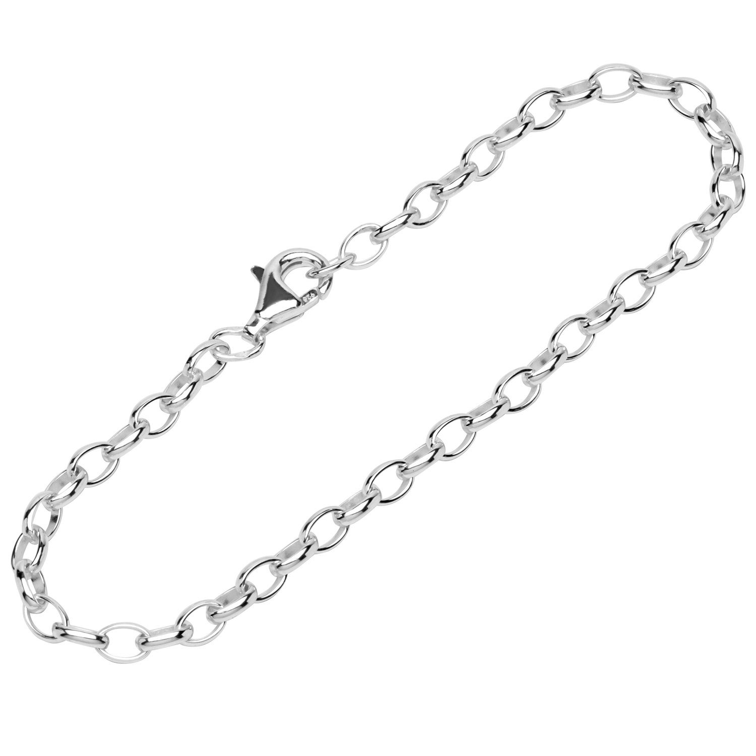 Silberarmband Armband 925 Sterling Silber 19cm Erbskette oval Da