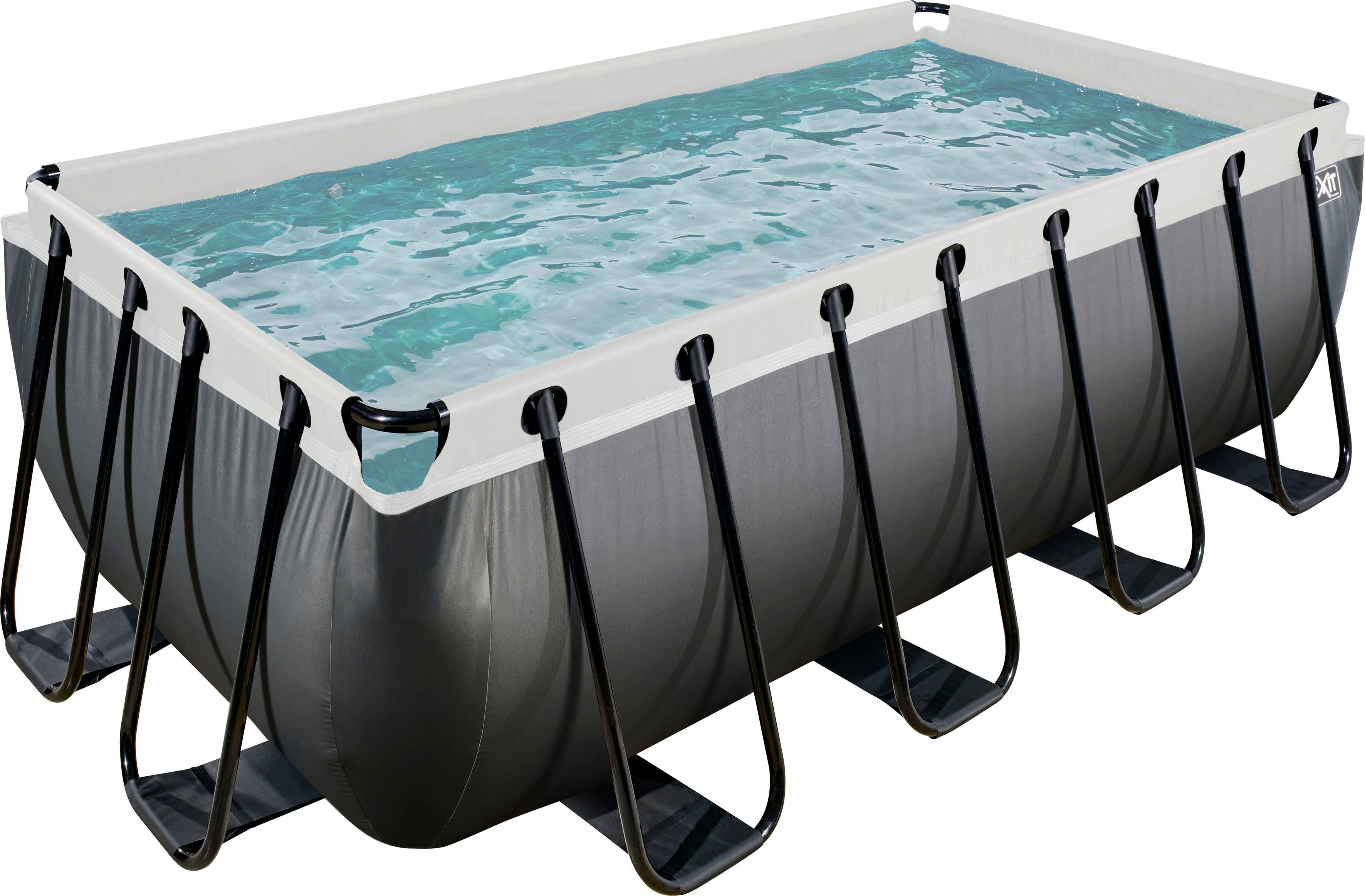 EXIT Framepool (Set, 3-tlg), BxLxH: 200x400x122 cm, mit Kartuschenfilter und Sicherheitsleiter