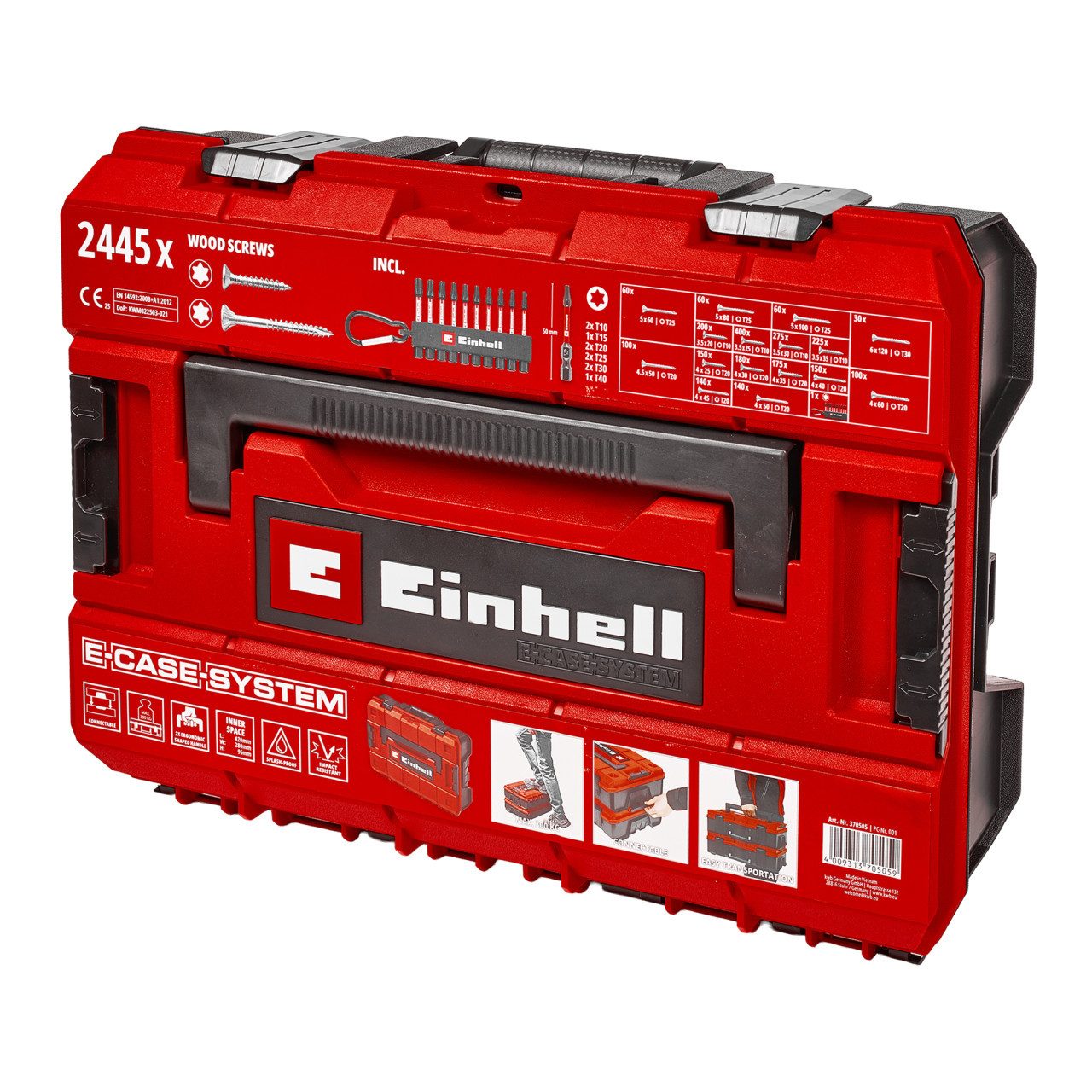 Einhell Holzbauschraube Einhell Schraubenset mit Bits in E-Case-Koffer