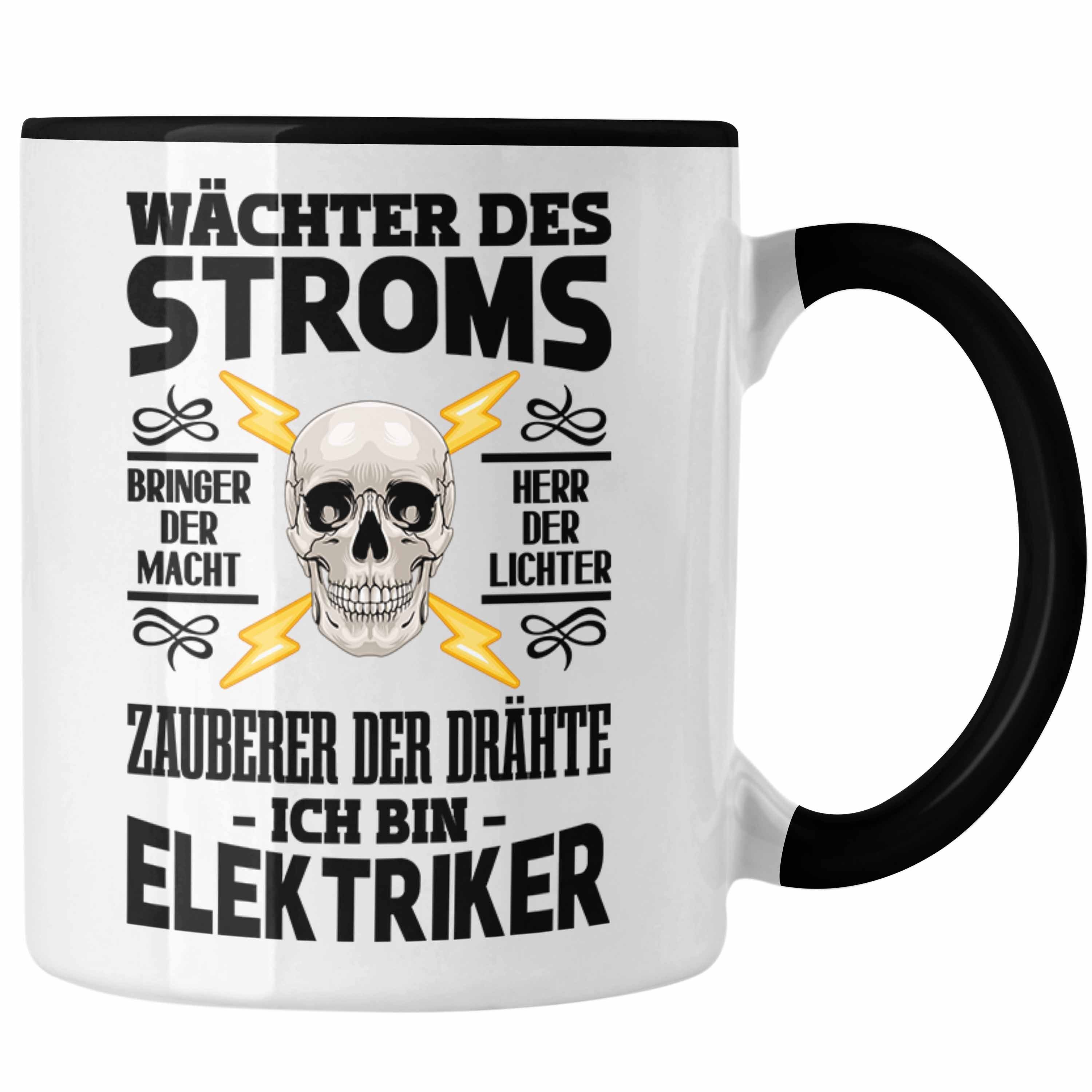 Trendation Tasse Trendation - Elektriker Tasse Spruch für Männer Geschenk Lustig Gadget Geschenke Kaffeebecher Schwarz