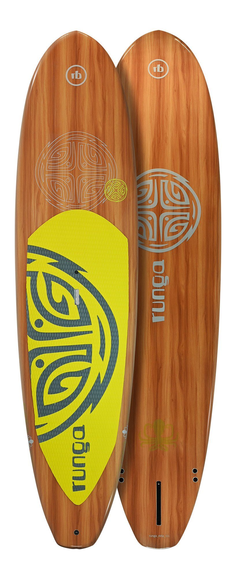 coiled YELLOW Runga-Boards Up Stand SUP, Paddling Board & Finnen-Set) (Set leash ROTA Allrounder, SUP-Board 10.6, Hard 3-tlg. Inkl.