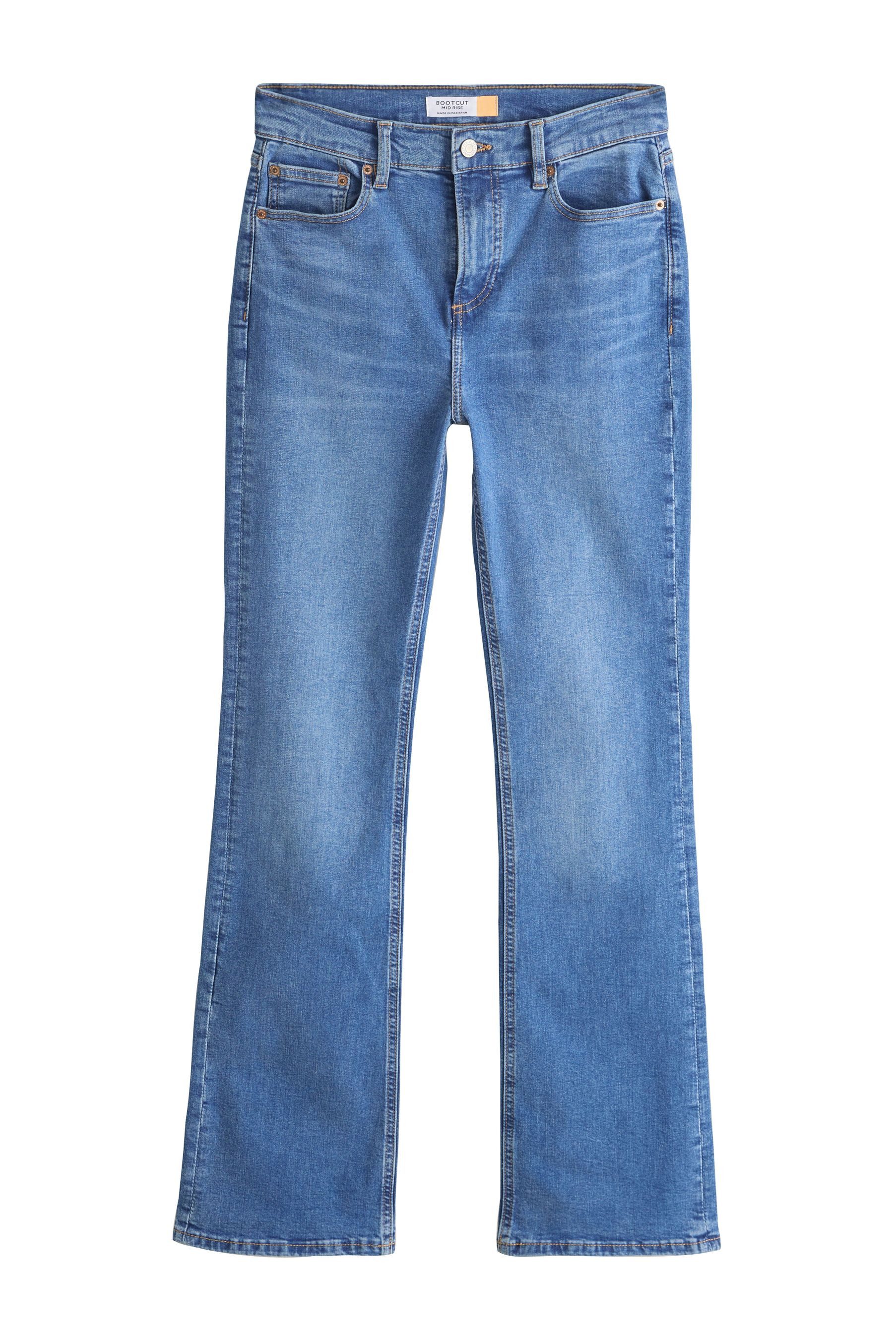 Next Bootcut-Jeans Bootcut Stretchjeans, mittelhoher Bund, Kurzgröße (1-tlg günstig online kaufen