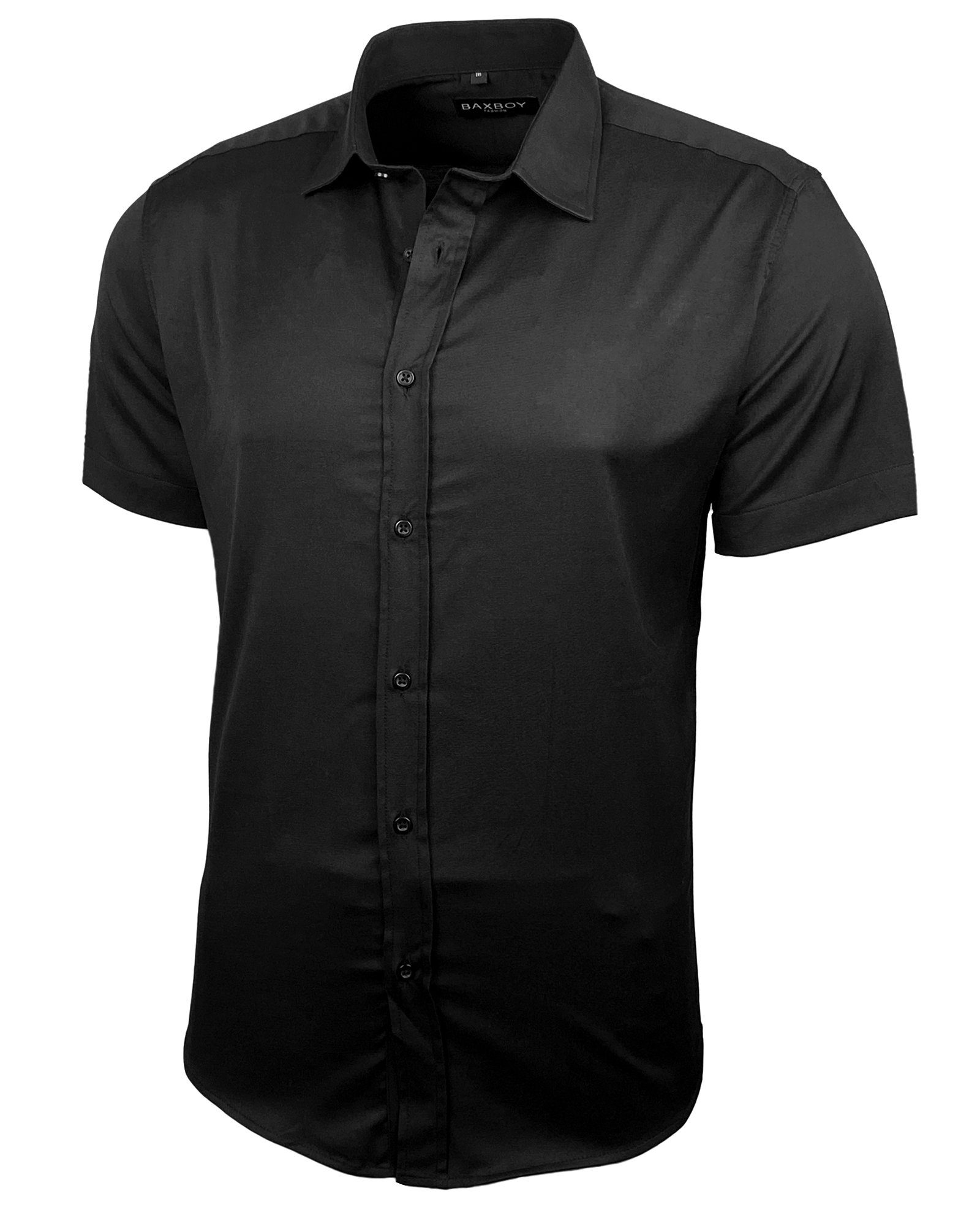 Baxboy Langarmhemd Kurzarmhemd Herren Hemd Bügelleichtes Slim Fit Kentkragen Uni B-455