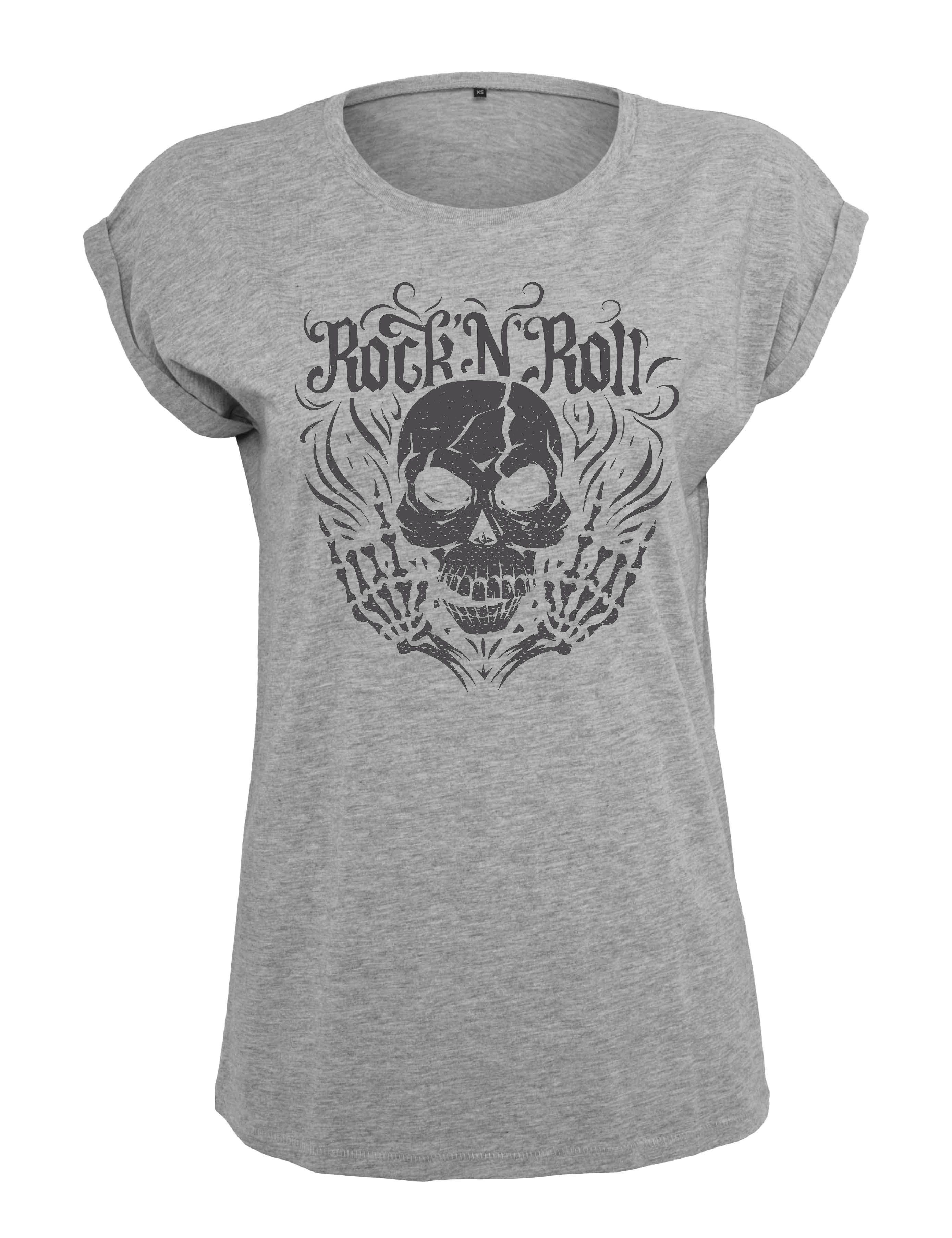 Youth Designz Print-Shirt "Skull Rock N Roll" Damen T-Shirt Statement oder Geschenk Frauen Motiv mit stylischen Aufdruck für Musik fans