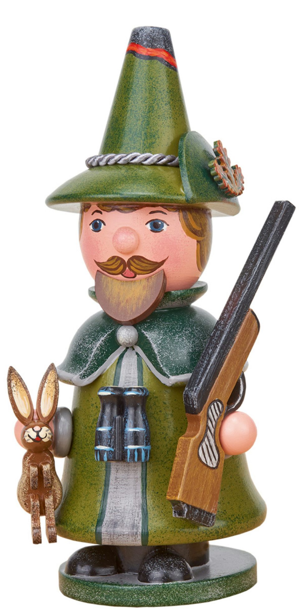Hubrig Volkskunst Zschorlau Erzgebirge Räuchermännchen Hubrig Räuchermann Wichtel Jäger, (1 St), Handarbeit aus dem Erzgebirge