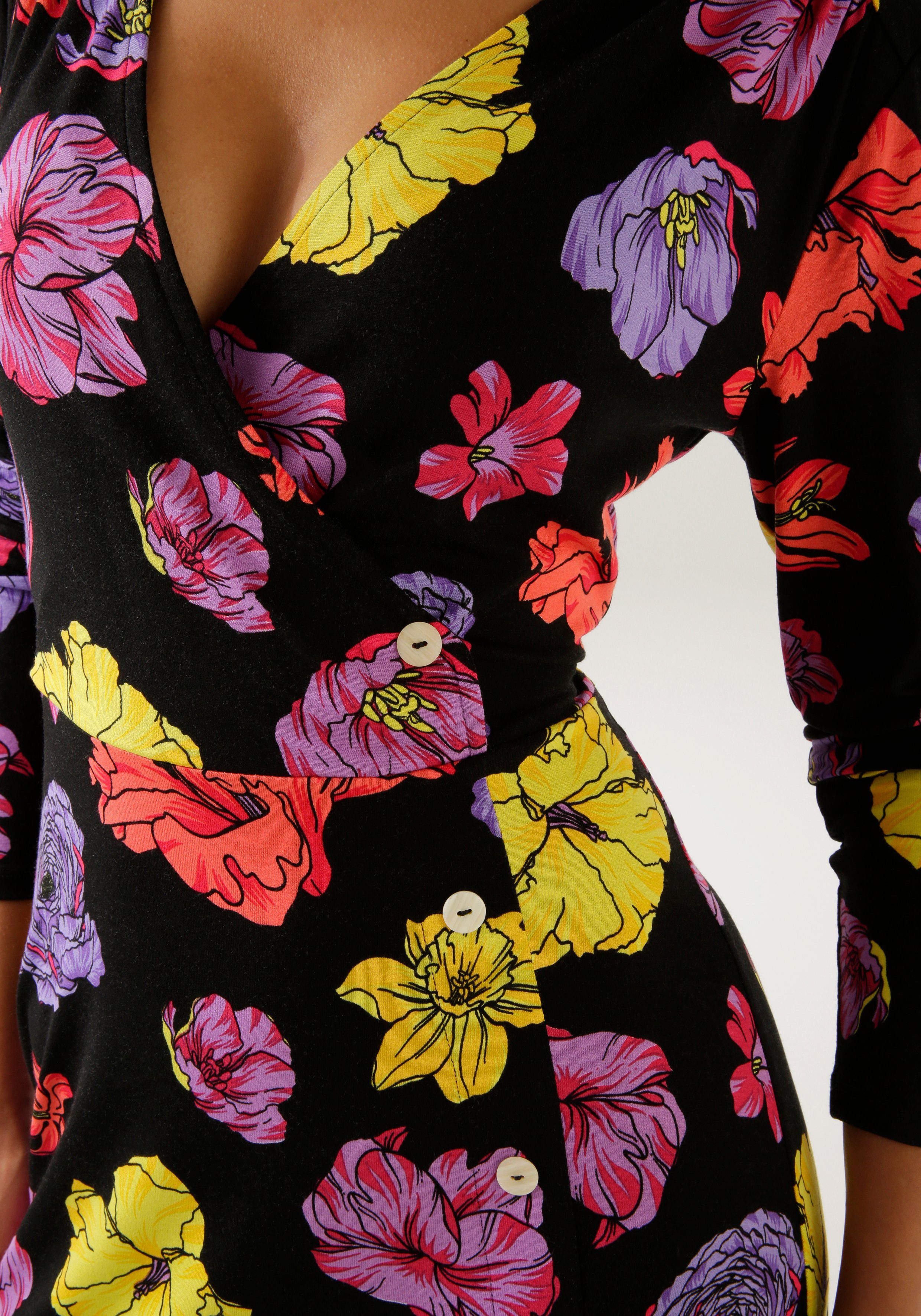 bedruckt farbenfrohen NEUE KOLLEKTION CASUAL Jerseykleid - mit Blüten Aniston