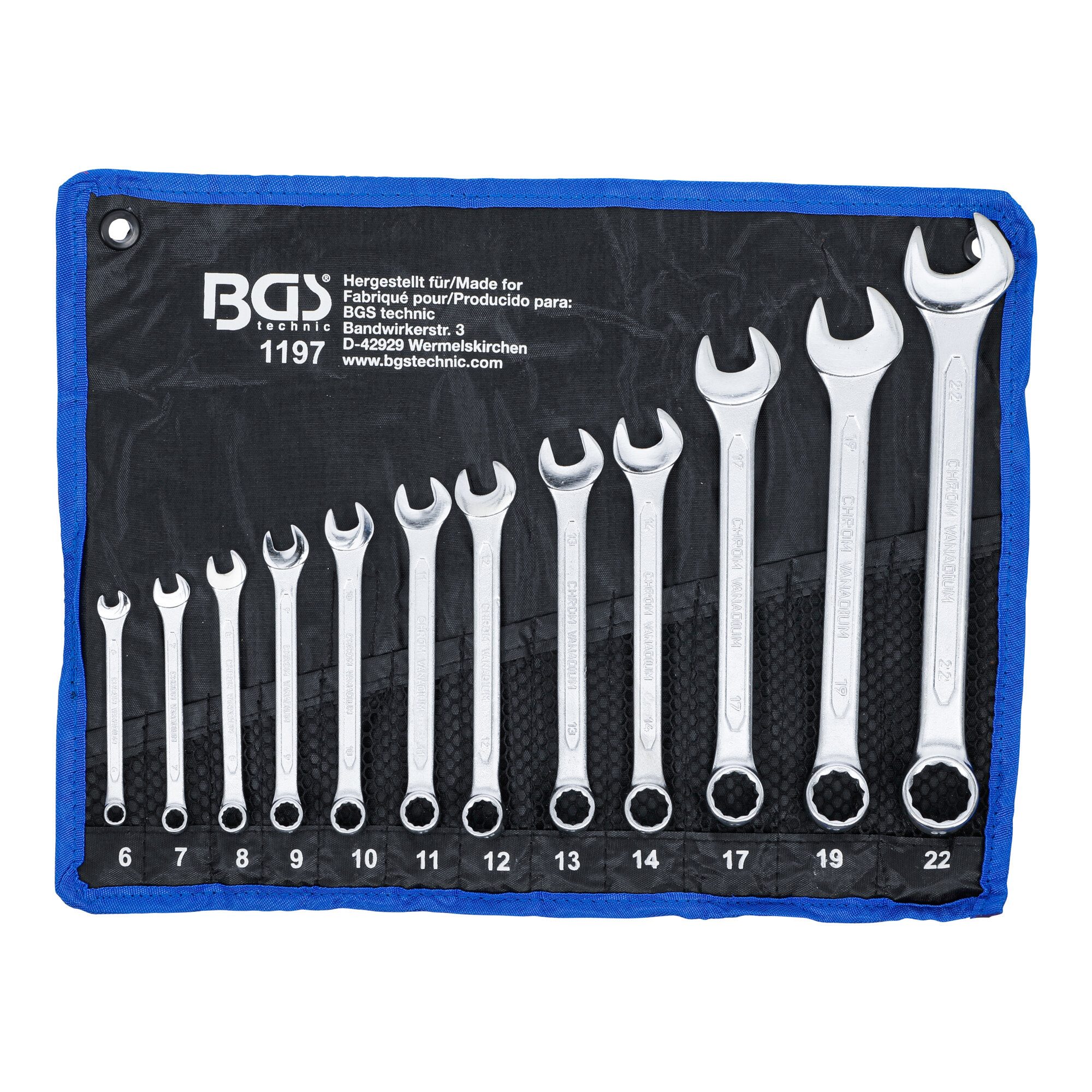 BGS technic Schraube BGS Maul-Ringschlüssel-Satz SW 6 - 22 mm 990 g 12-tlg.