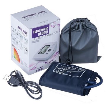 Daskoo Oberarm-Blutdruckmessgerät LCD Blutdruck Monitor Automatische Pulsmesser, Mit Universalmanschette