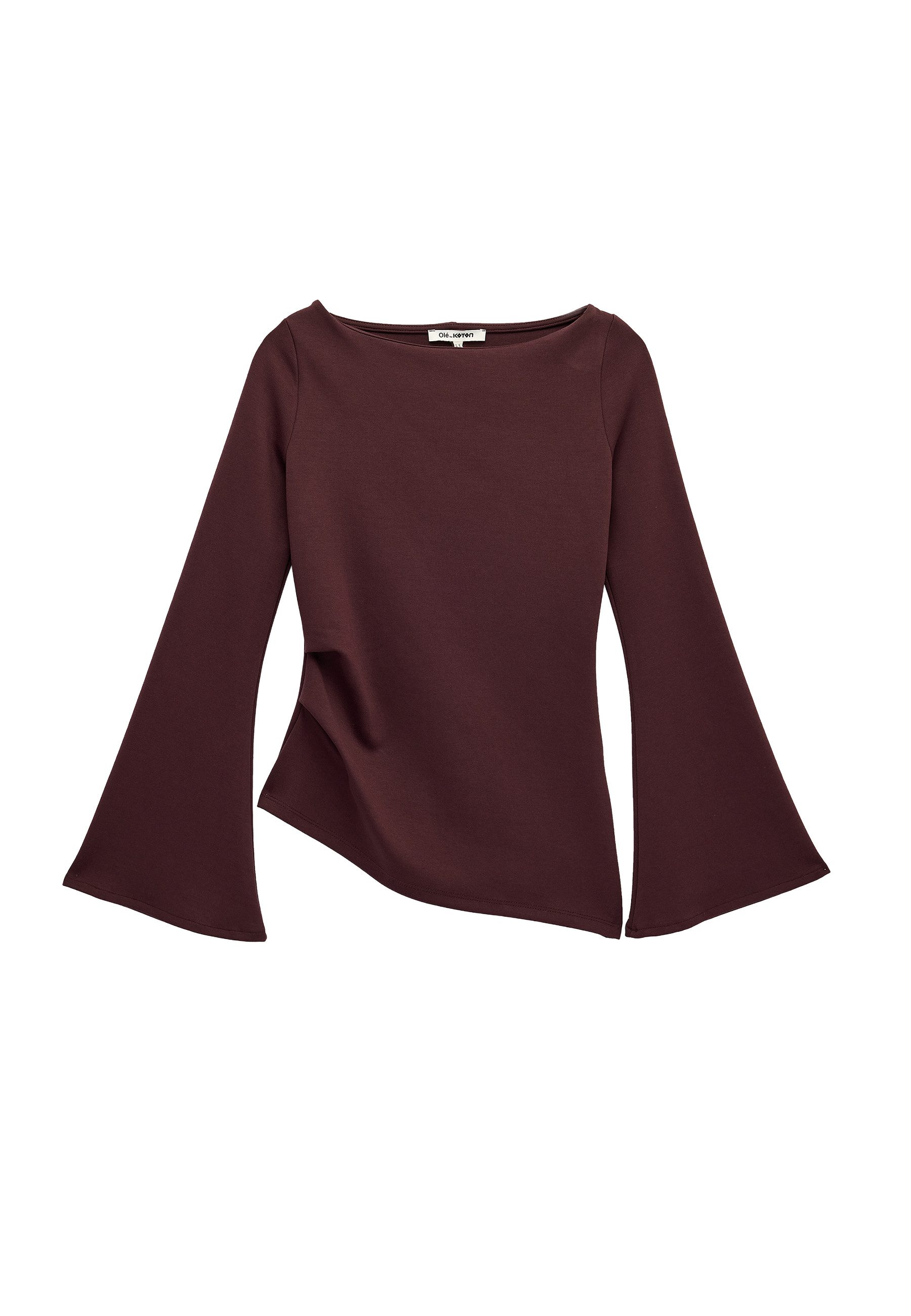 Koton Langarmshirt Koton Baumwolle Asymmetrisches Langarmshirt