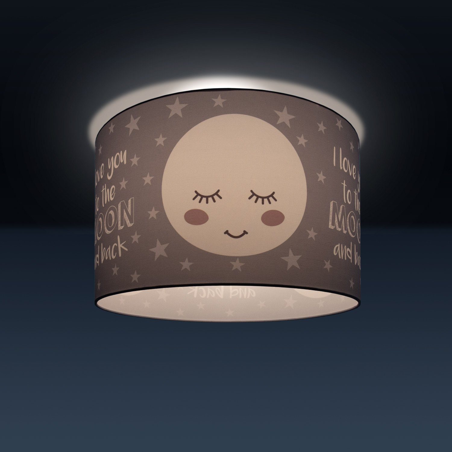 LED Kinderlampe Mond-Motiv, ohne Leuchtmittel, Deckenlampe Aleyna 103, E27 Deckenleuchte Kinderzimmer Home Paco Lampe