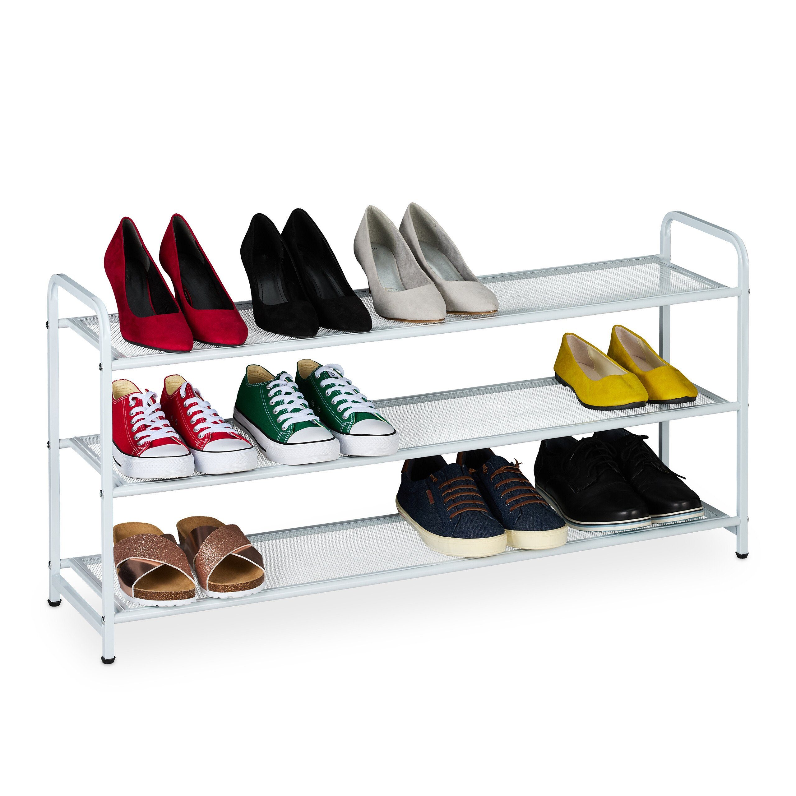 relaxdays Schuhregal Metall Schuhregal für 12 Paar Schuhe günstig online kaufen