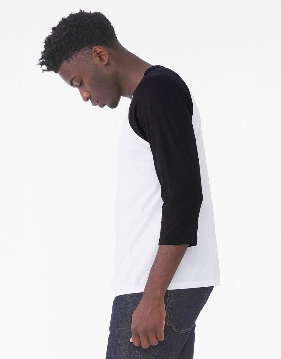 Bella + Canvas Langarmshirt Herren 3 / 4 Sleeve Baseball T-Shirt