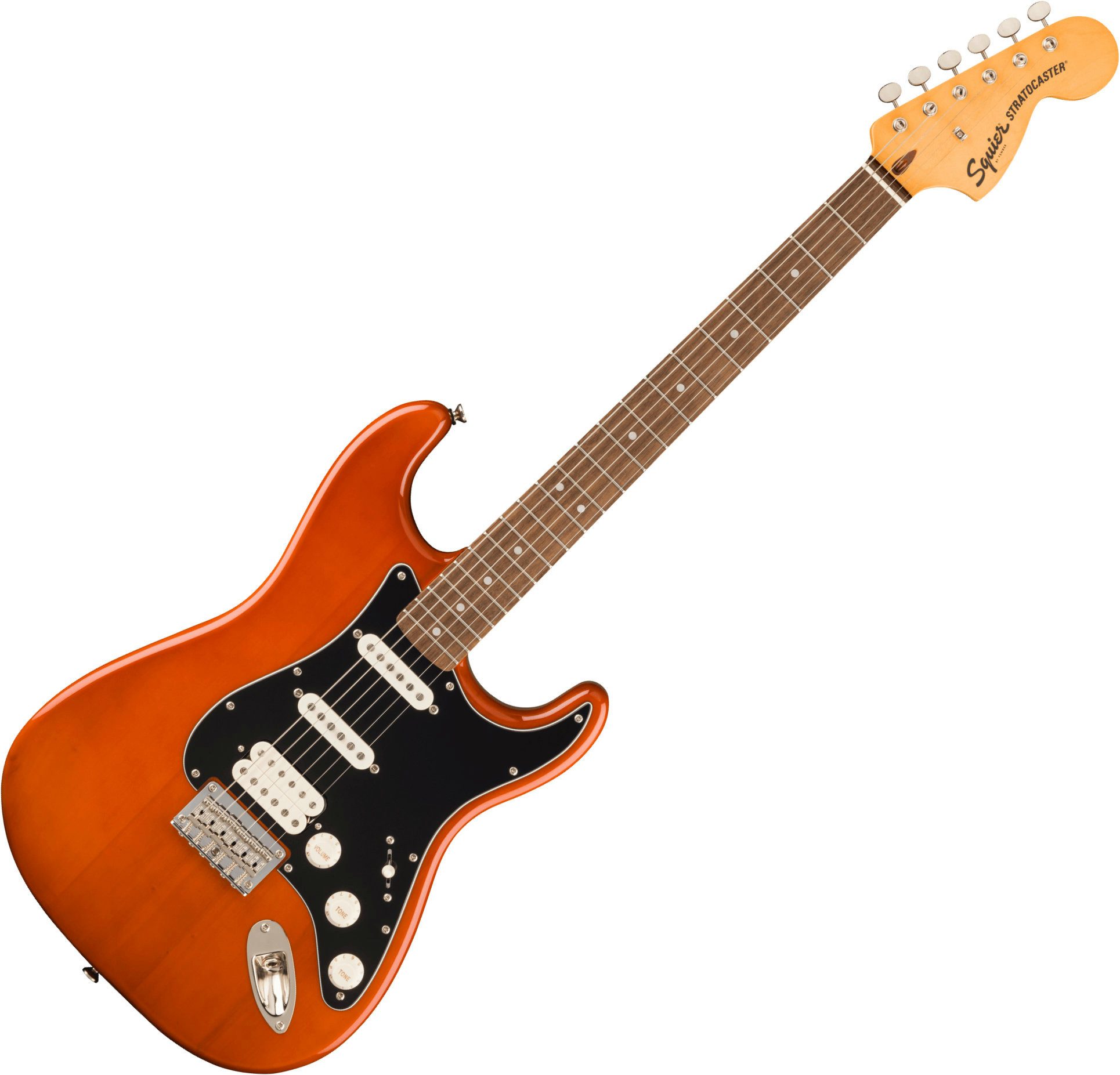 Squier E-Gitarre Classic Vibe '70s Stratocaster HT HSS Mocha, Stratocaster, mit Lorbeer-Griffbrett