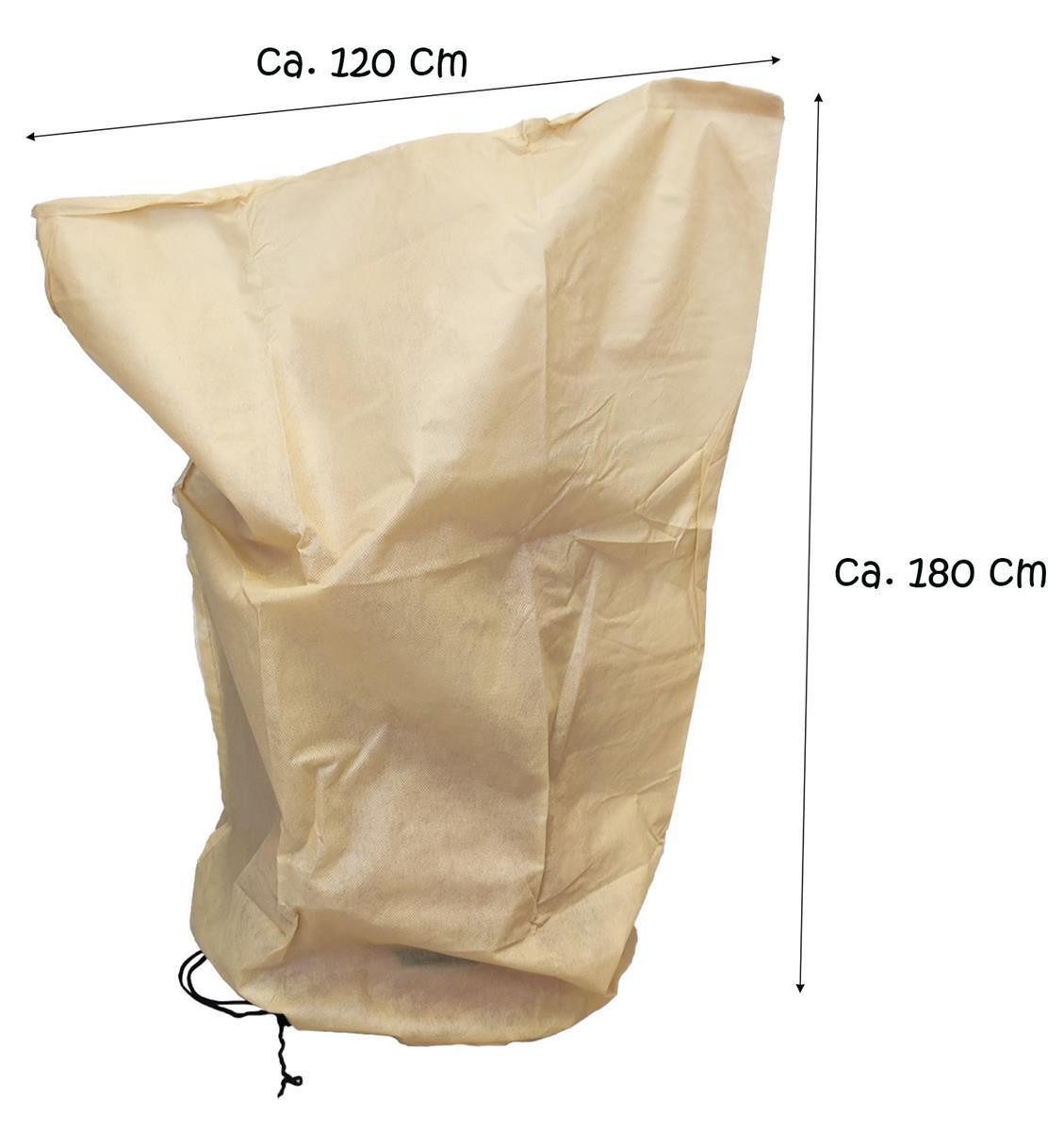 Prima Flora Winterschutzvlies Winterschutzhaube Vlies Pflanzenschutz Beige 1200x1800mm, (Stück, 1-St., Winterschutzhaube), Vlieshaube Baumschutz Kälteschutz Pflanzenschutz Frostschutz