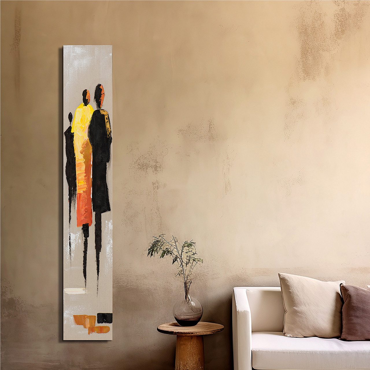 ArtUniverse Gemälde Farbenfreudige Modenschau 25 x 150 cm, Menschenmotiv