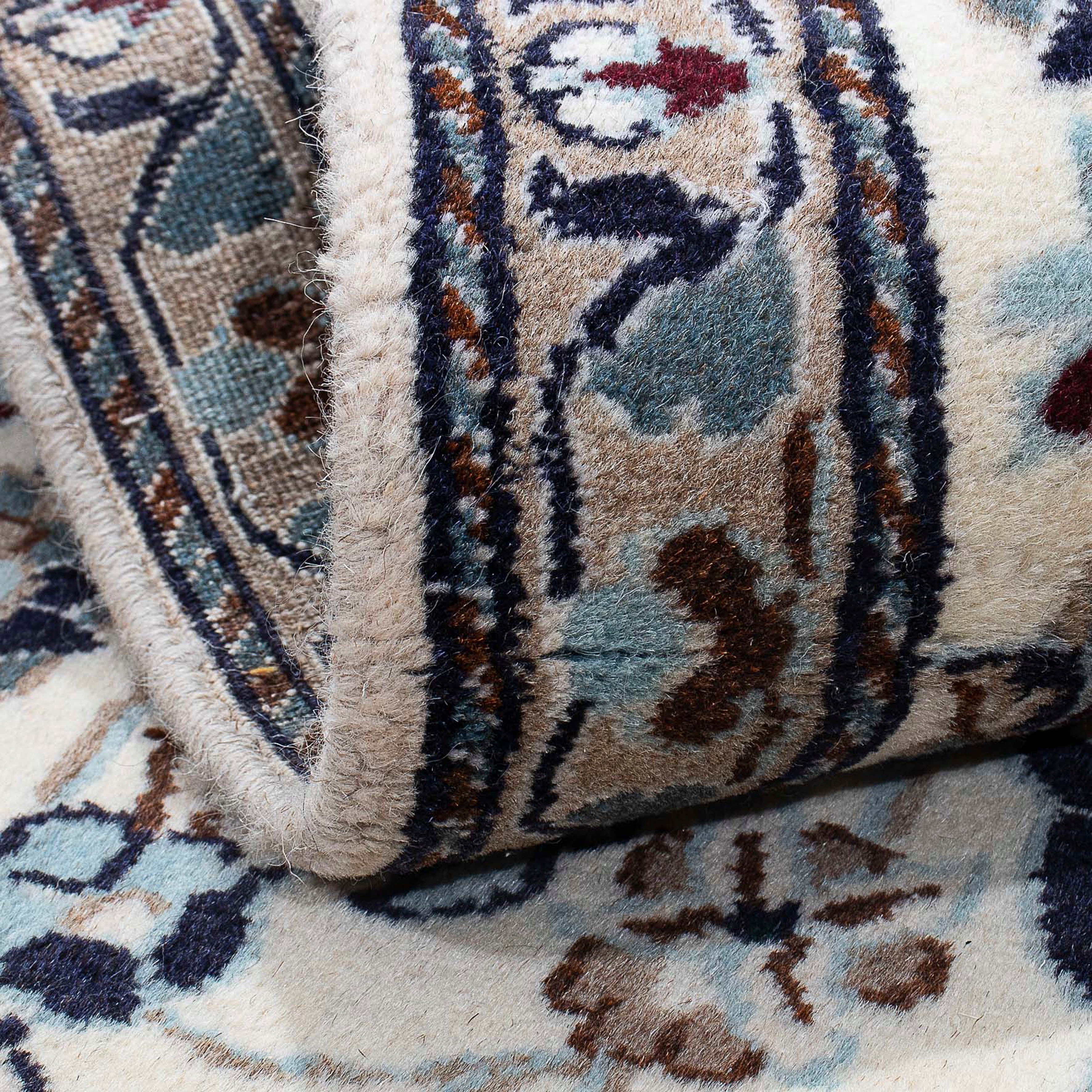 Orientteppich Perser - - morgenland, beige, rechteckig, mit cm Nain 86 Einzelstück mm, Handgeknüpft, Royal Zertifikat 137 - Wohnzimmer, - Höhe: 10 x