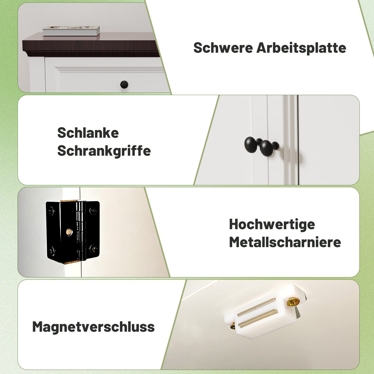 oyajia Badkommode Badezimmerschrank mit Schublade & verstellbaren Einlegeböden (Unterschrank Badschrank Badezimmermöbel, 75 x 30 x 80 cm) – Bild 5 von 5