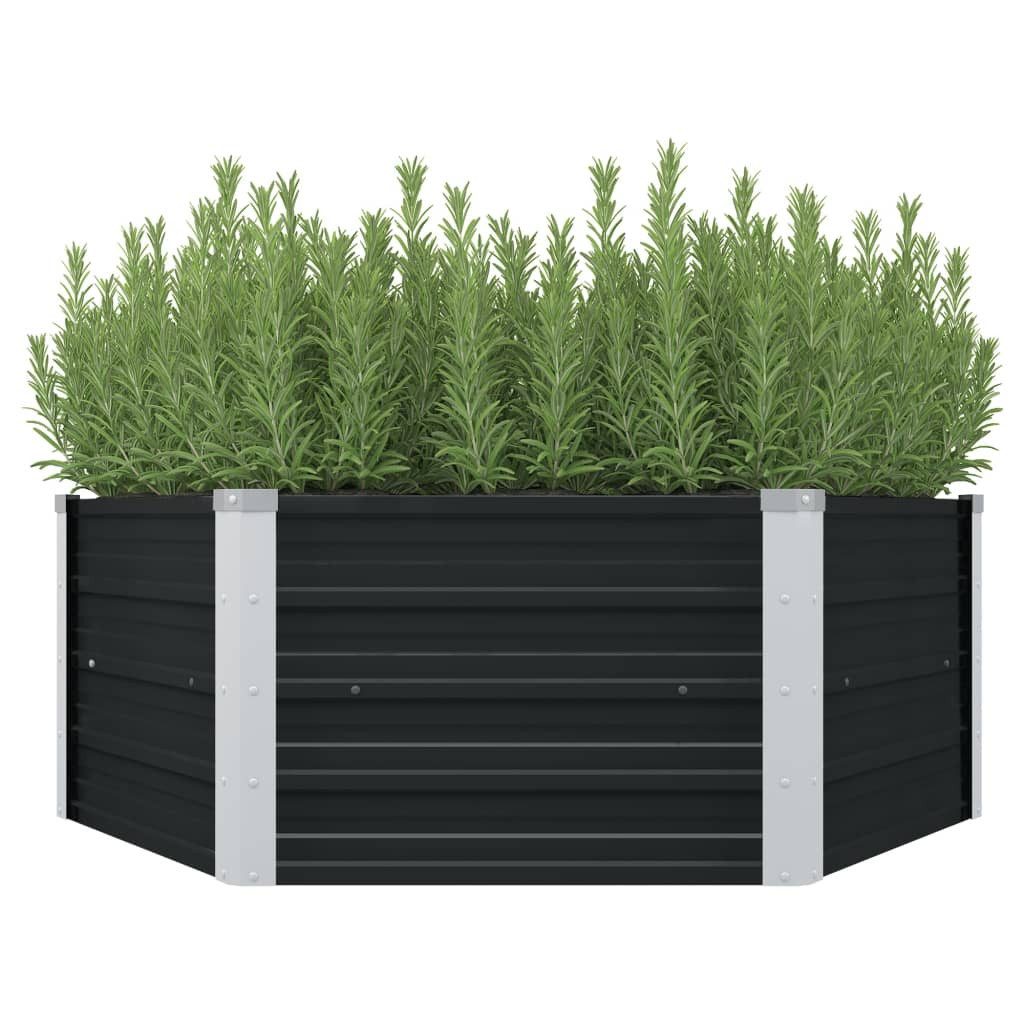 Hochbeet Hochbeet Anthrazit 129 x 129 x 45 cm Verzinkter Stahl