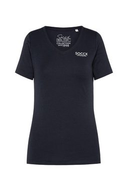 SOCCX V-Shirt mit Elasthan-Anteil