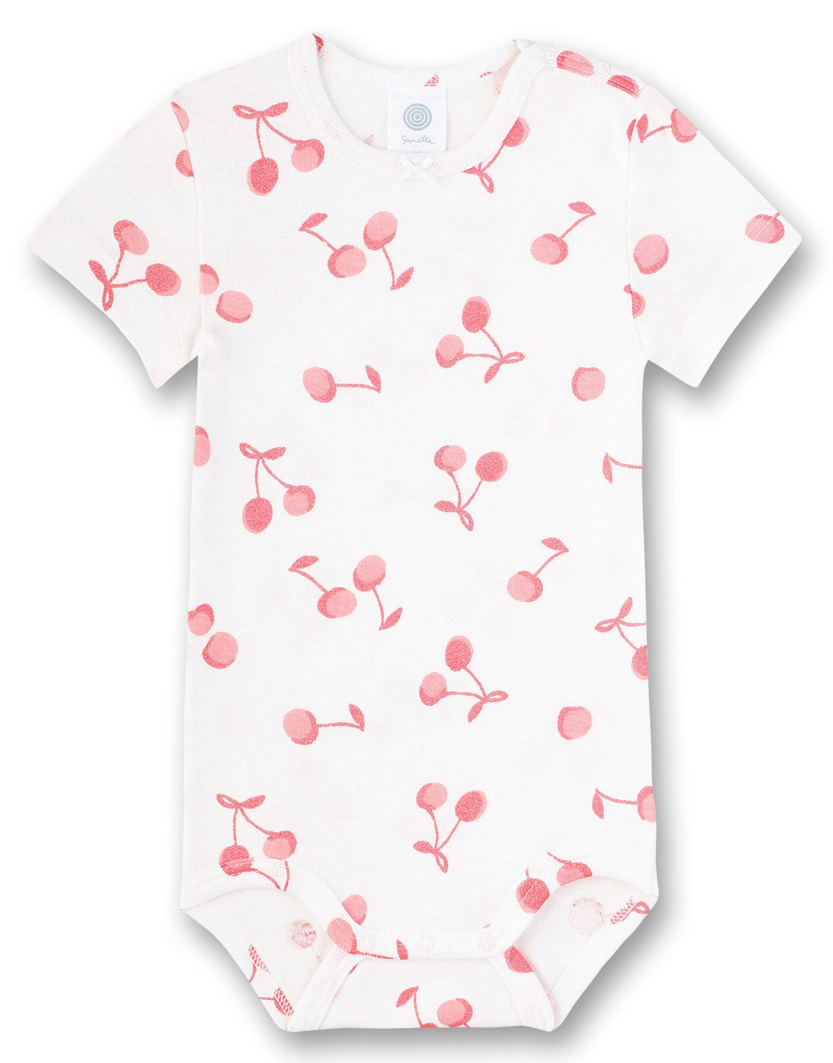 Sanetta Kurzarmbody Sanetta Baby Kurzarmbody aus Baumwolle mit Kirschmuster