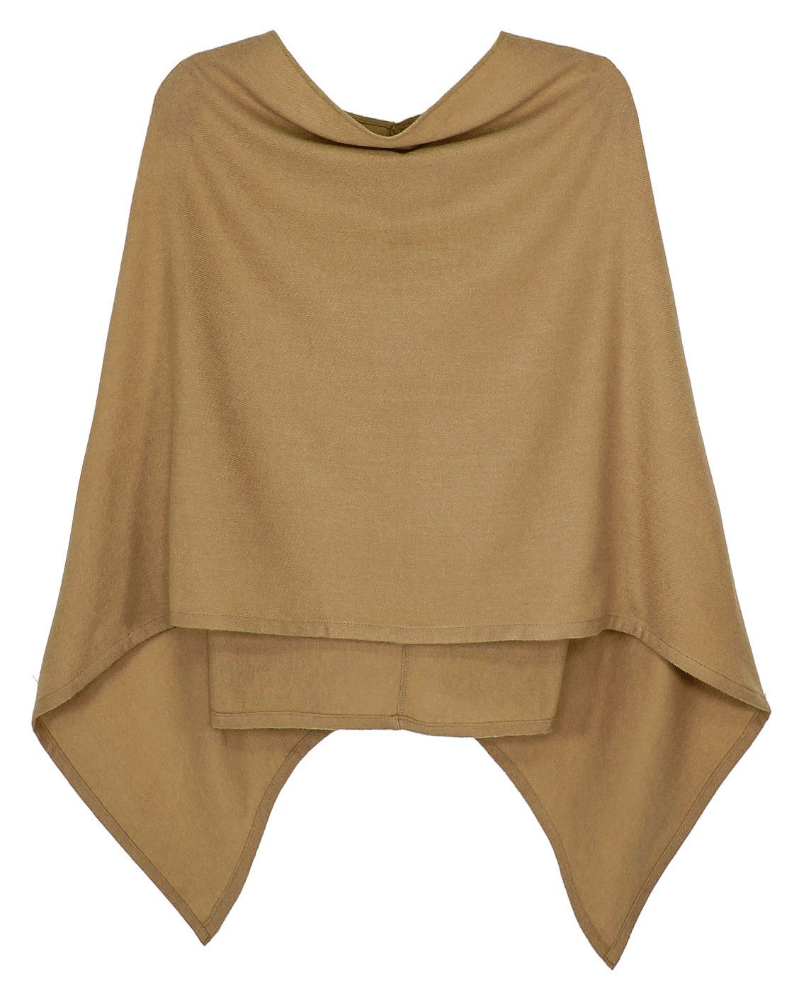 dy_mode Strickponcho Damen Poncho in Unifarben Weiches Strickponcho Cape Herbst Umhang in Unifarbe, Vorne Kurz - Seitlich Lang Schnitt