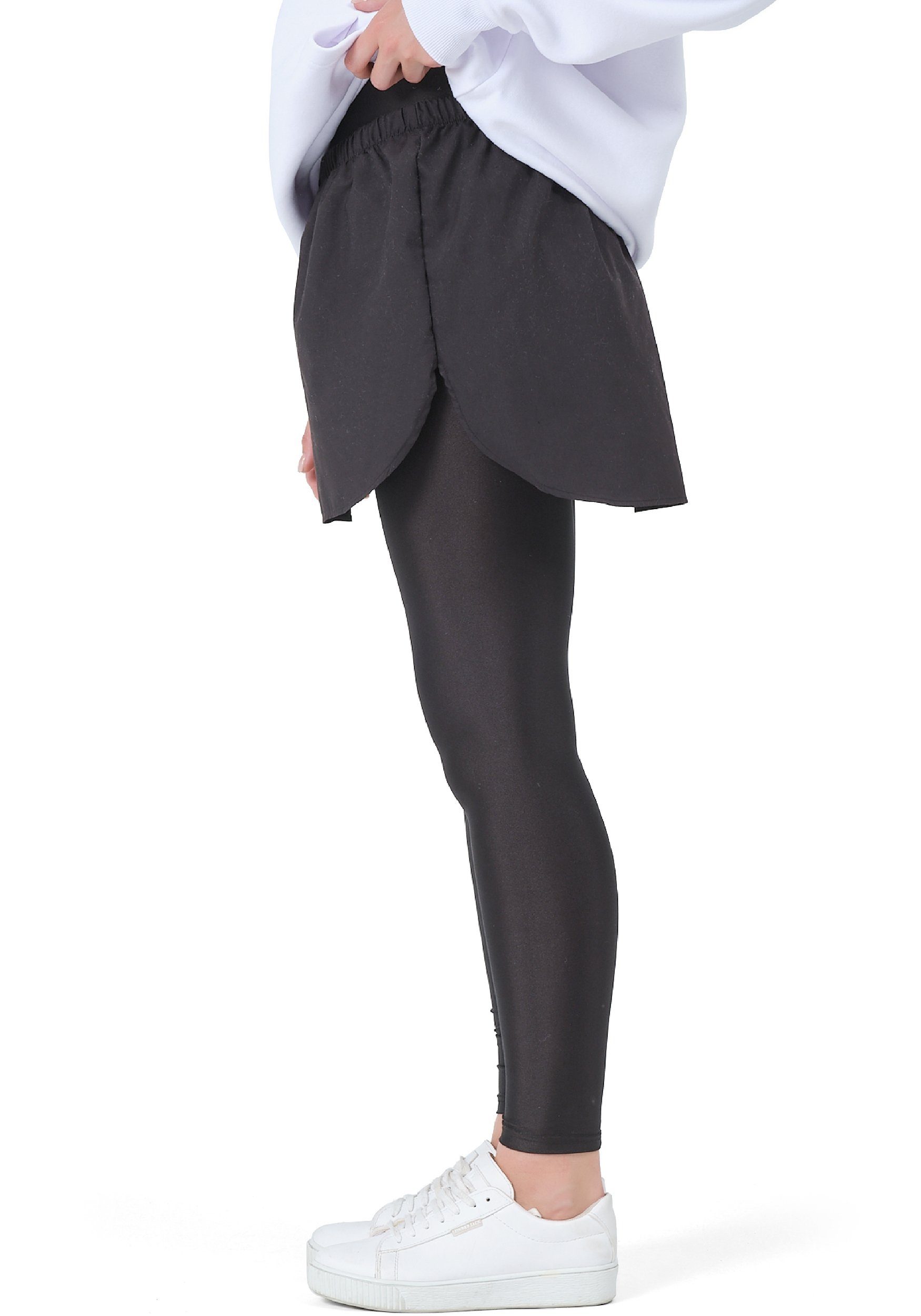 BLACKROCK Unterrock Damen Blusenrock Saum Verlängerung (2-tlg) mit Elastikbund, in Unifarbe mini Rock