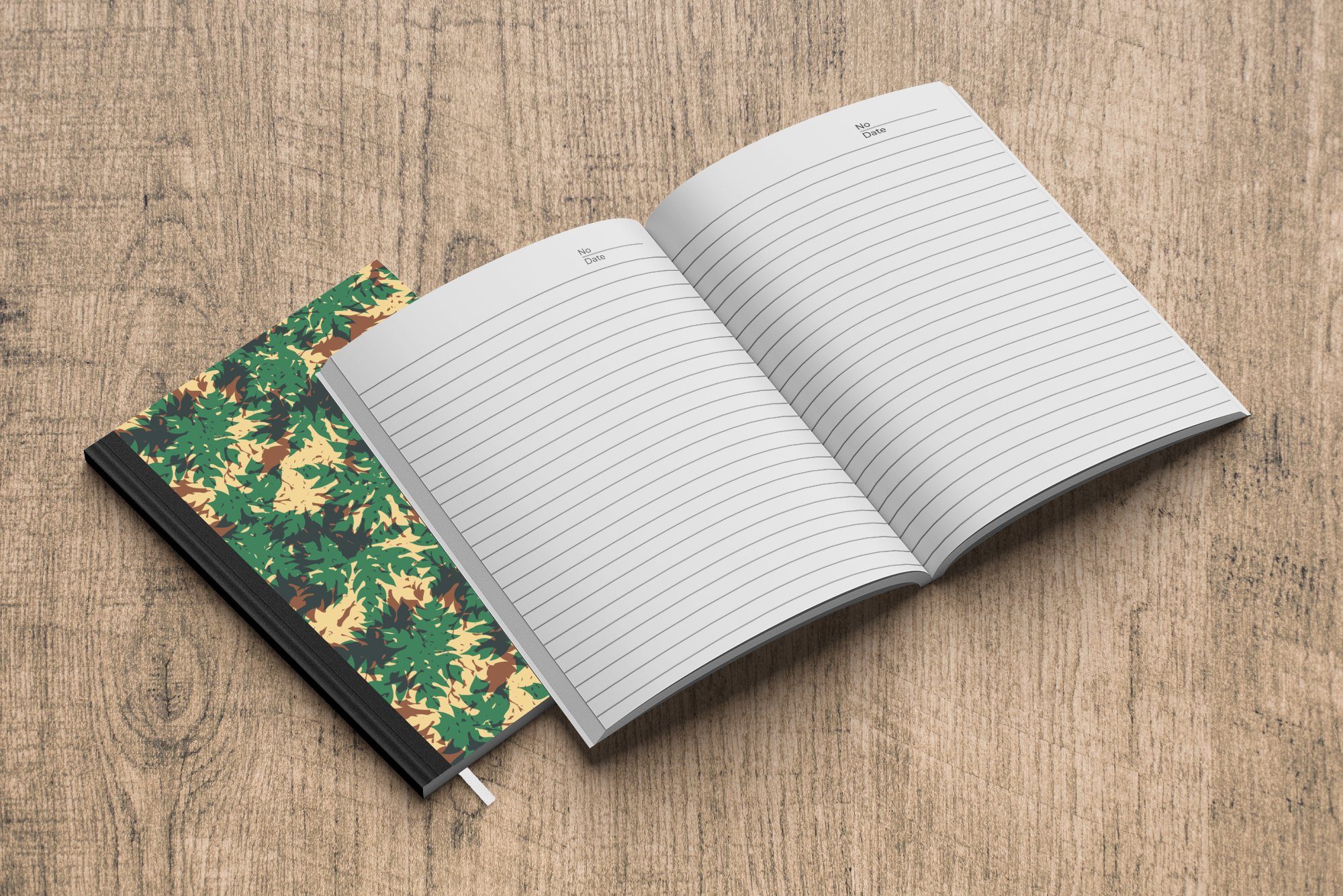 - Notizbuch Camouflage, Notizheft, Muster MuchoWow Seiten, Journal, Haushaltsbuch Merkzettel, A5, - Tagebuch, 98 Dschungel