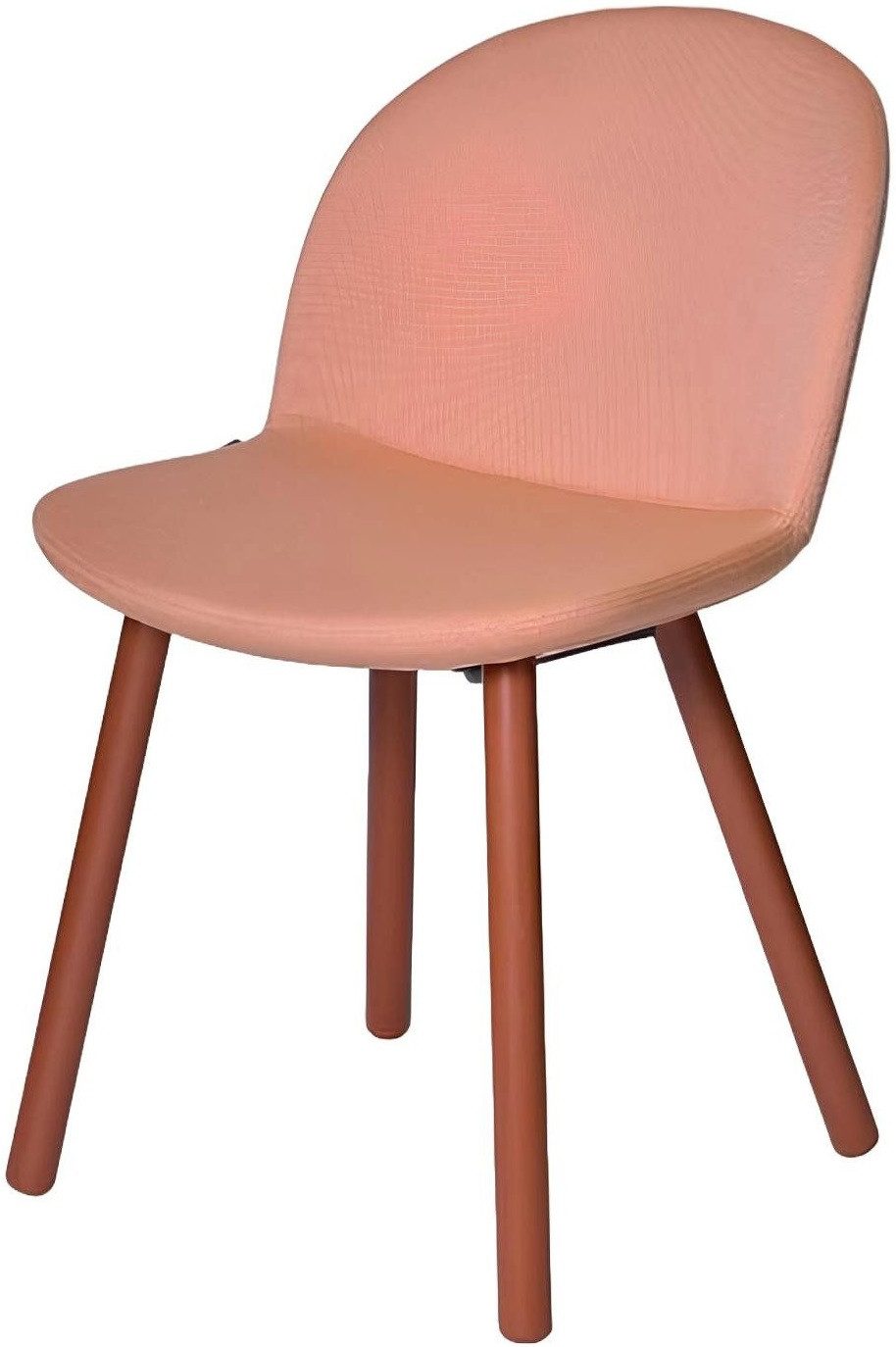 Xlmoebel Polsterstuhl Rosa Polsterstuhl mit Holzfüßen im modernen Design (1 St), Hergestellt in Europa